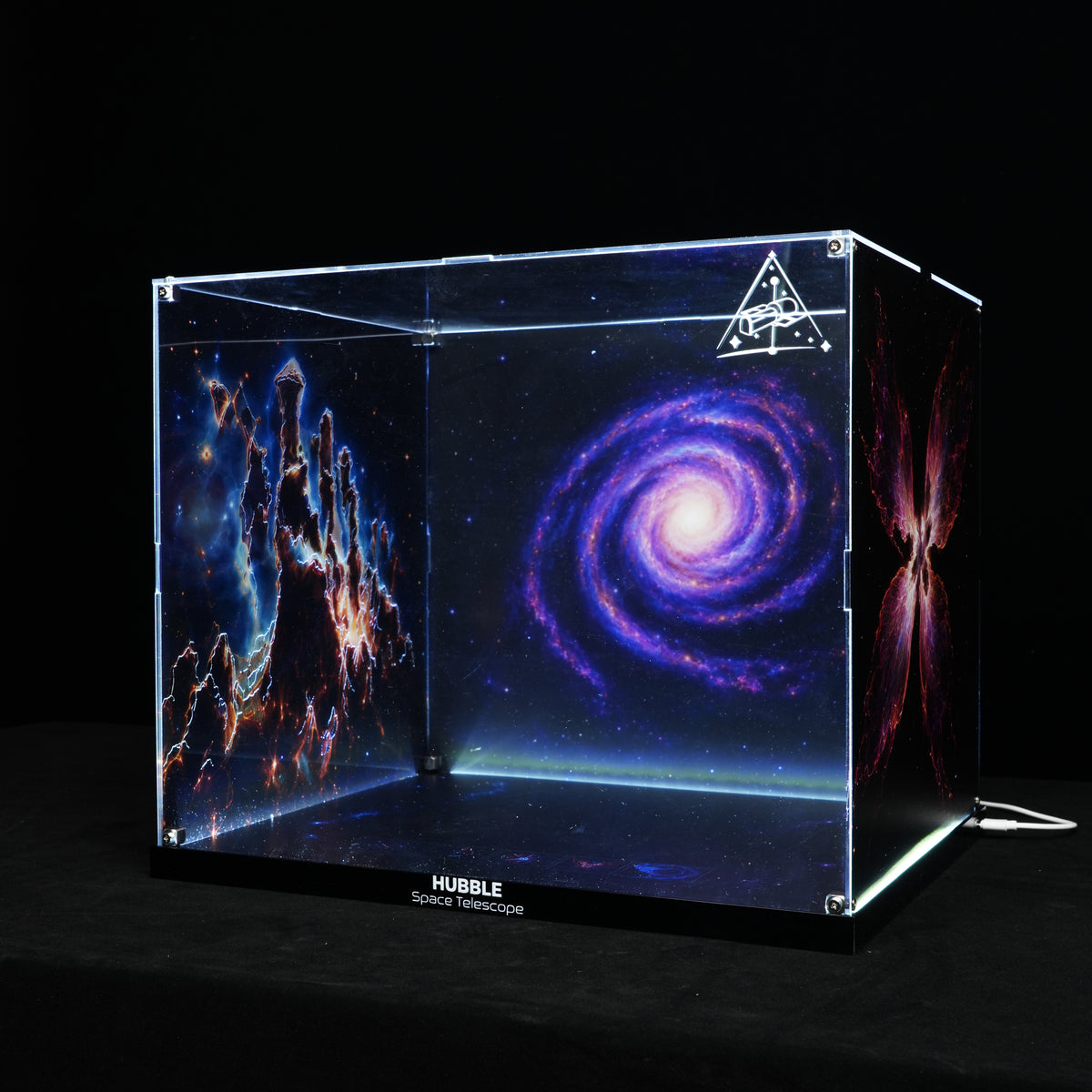 LED Light Acrylic Display Case for LEGO® Icons 11382 Hubble Space Telescope (LEGO® Set Not Included).