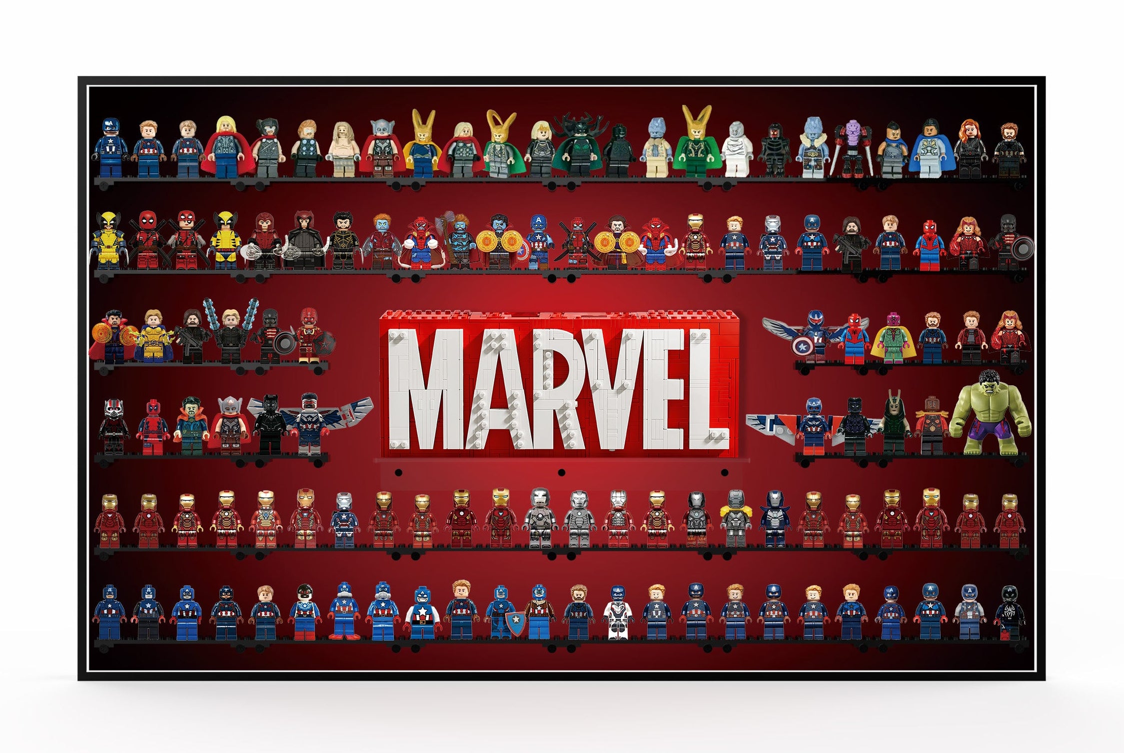 Display Wall Mount for LEGO® Marvel™ (Minifigures NOT Included)