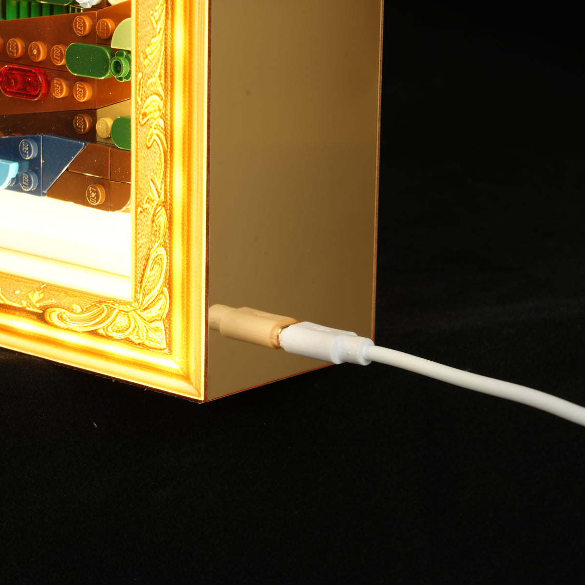 LED Light Acrylic Display Case for LEGO® Art 31220 Claude Monet – Bridge over a Pond of Water Lilies(LEGO® Set NOT Include)