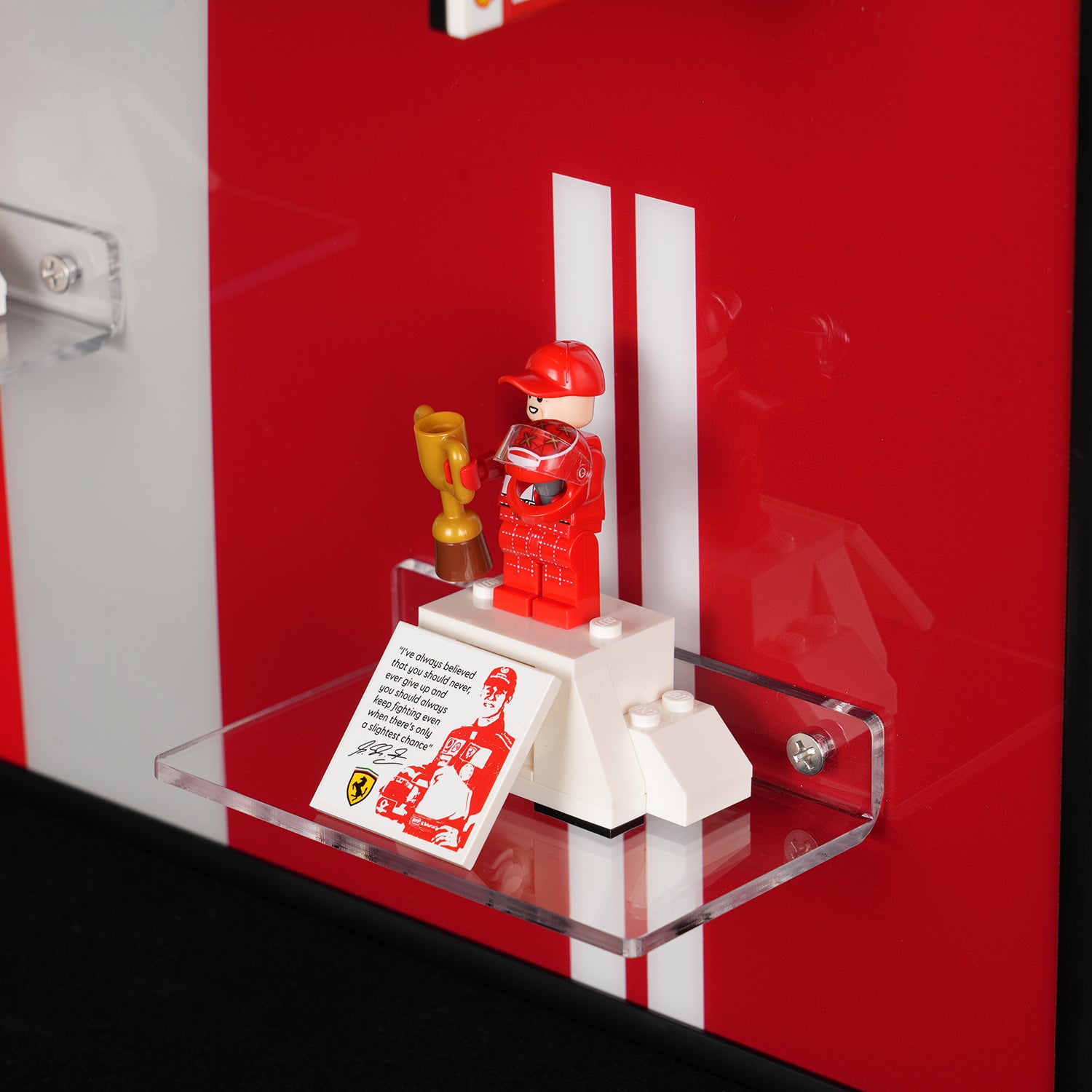Acrylic Display Wall Mount for LEGO® Icons 10330+10353+11375 - McLaren MP4/4 & Ayrton Senna + Williams Racing FW14B & Nigel Mansell + Ferrari F2004 & Michael Schumacher F1 Car (LEGO® Set NOT Include)