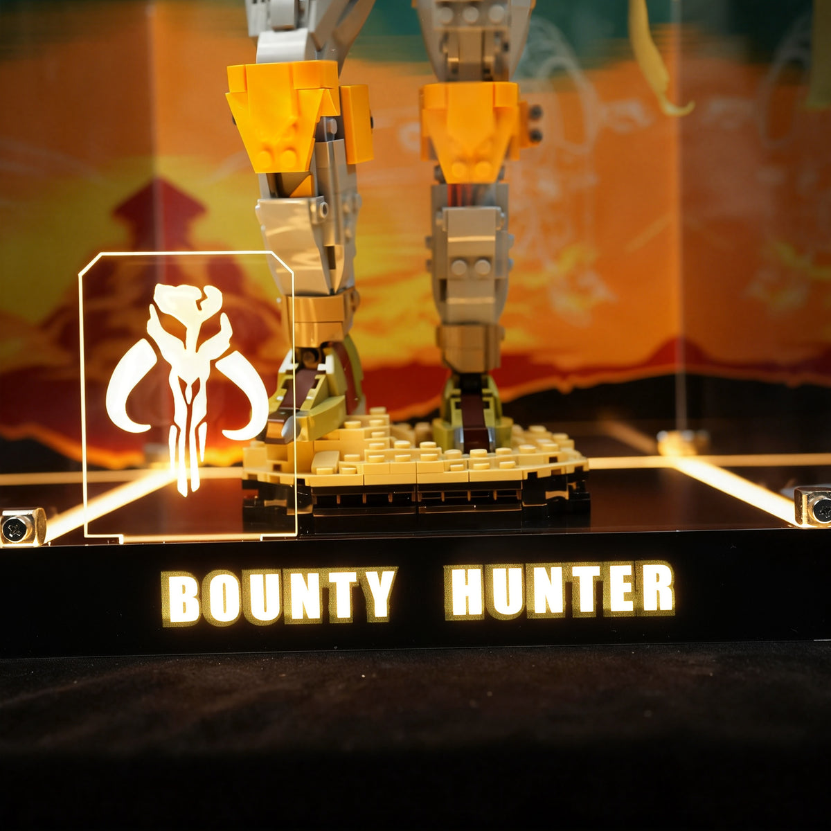 LED Light Acrylic Display Case for LEGO® Star Wars™ 75455 Boba Fett™ (LEGO® Set NOT Included)