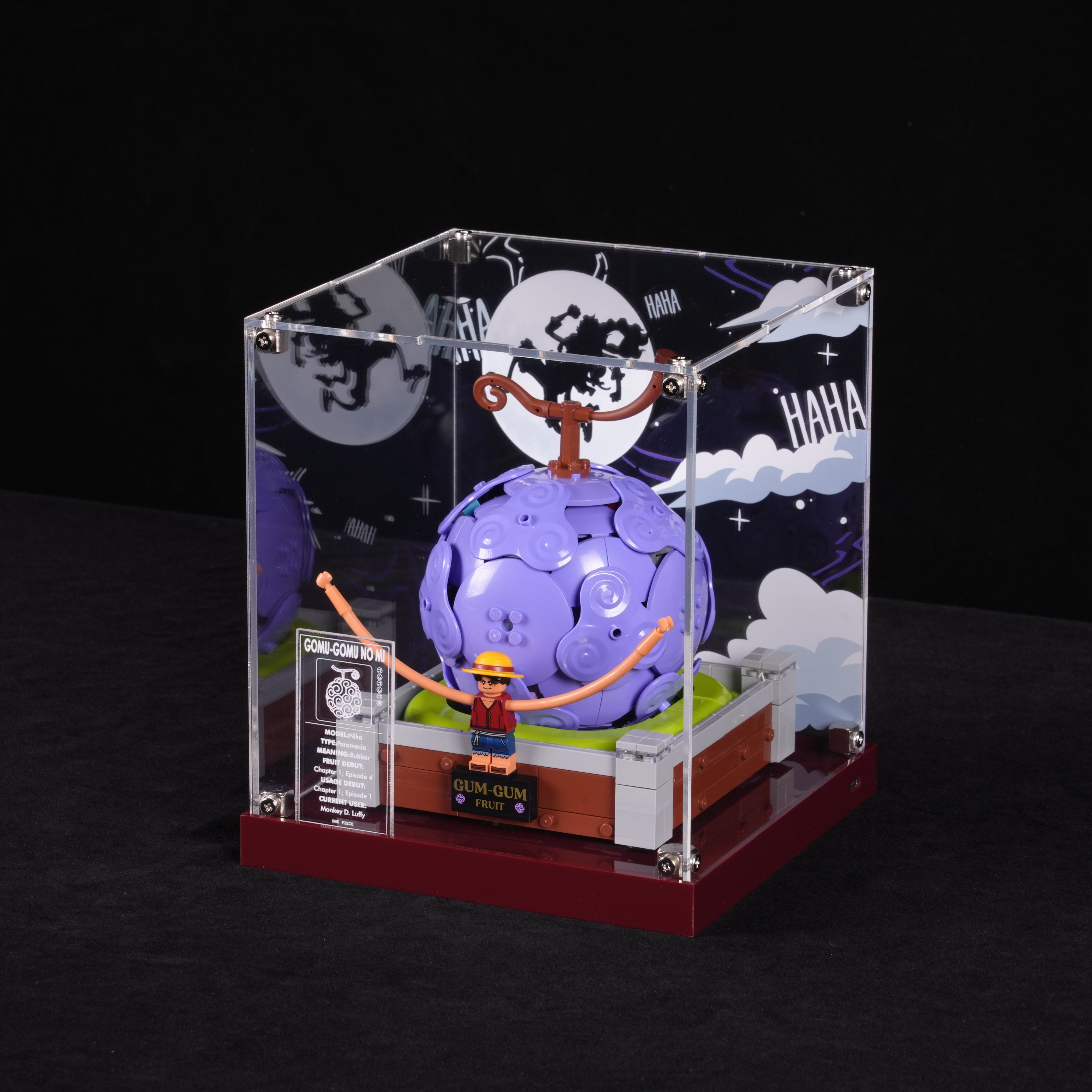 LED Light Acrylic Display Case for LEGO® One Piece 75647 Gum-Gum Fruit (LEGO® Set NOT Include)