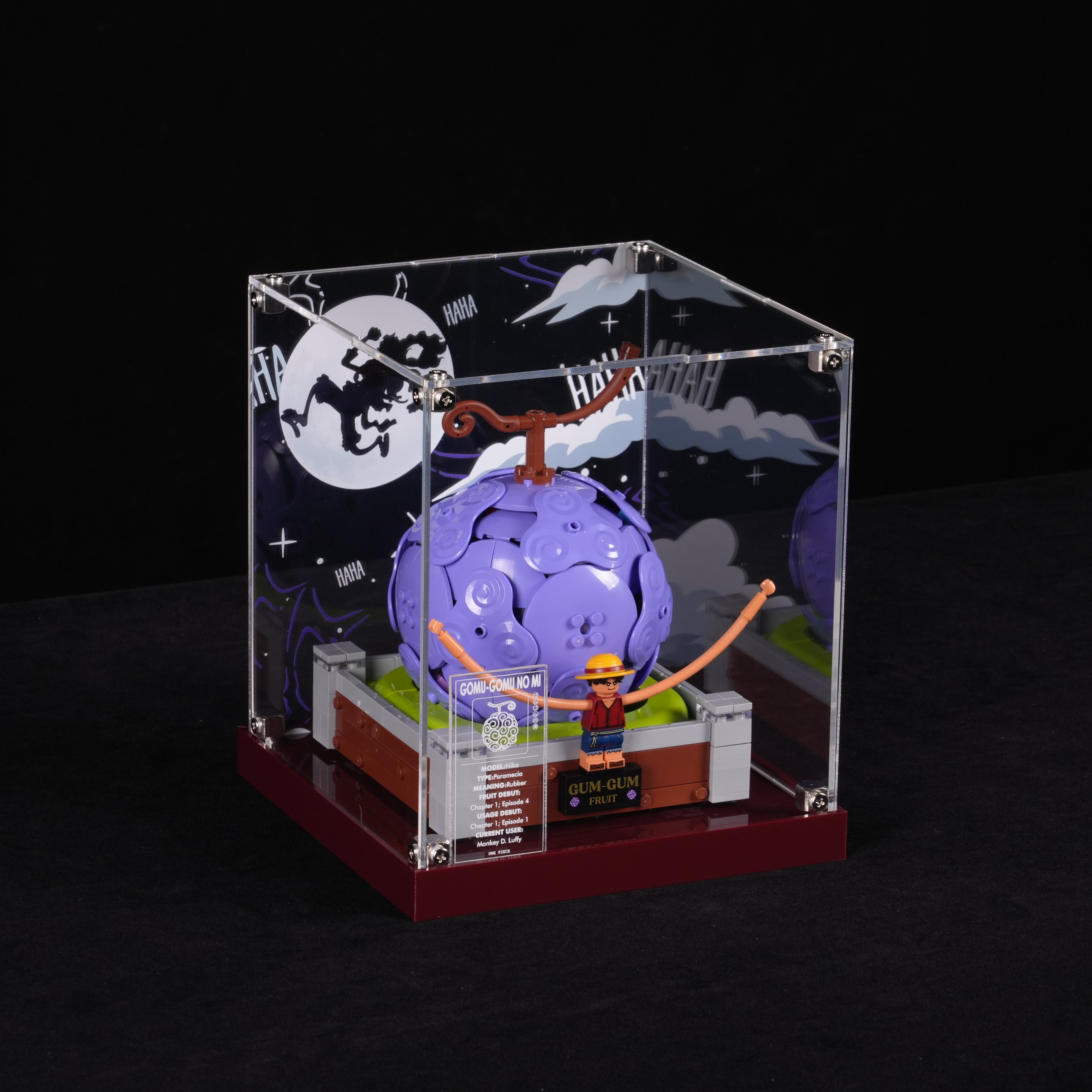 LED Light Acrylic Display Case for LEGO® One Piece 75647 Gum-Gum Fruit (LEGO® Set NOT Include)