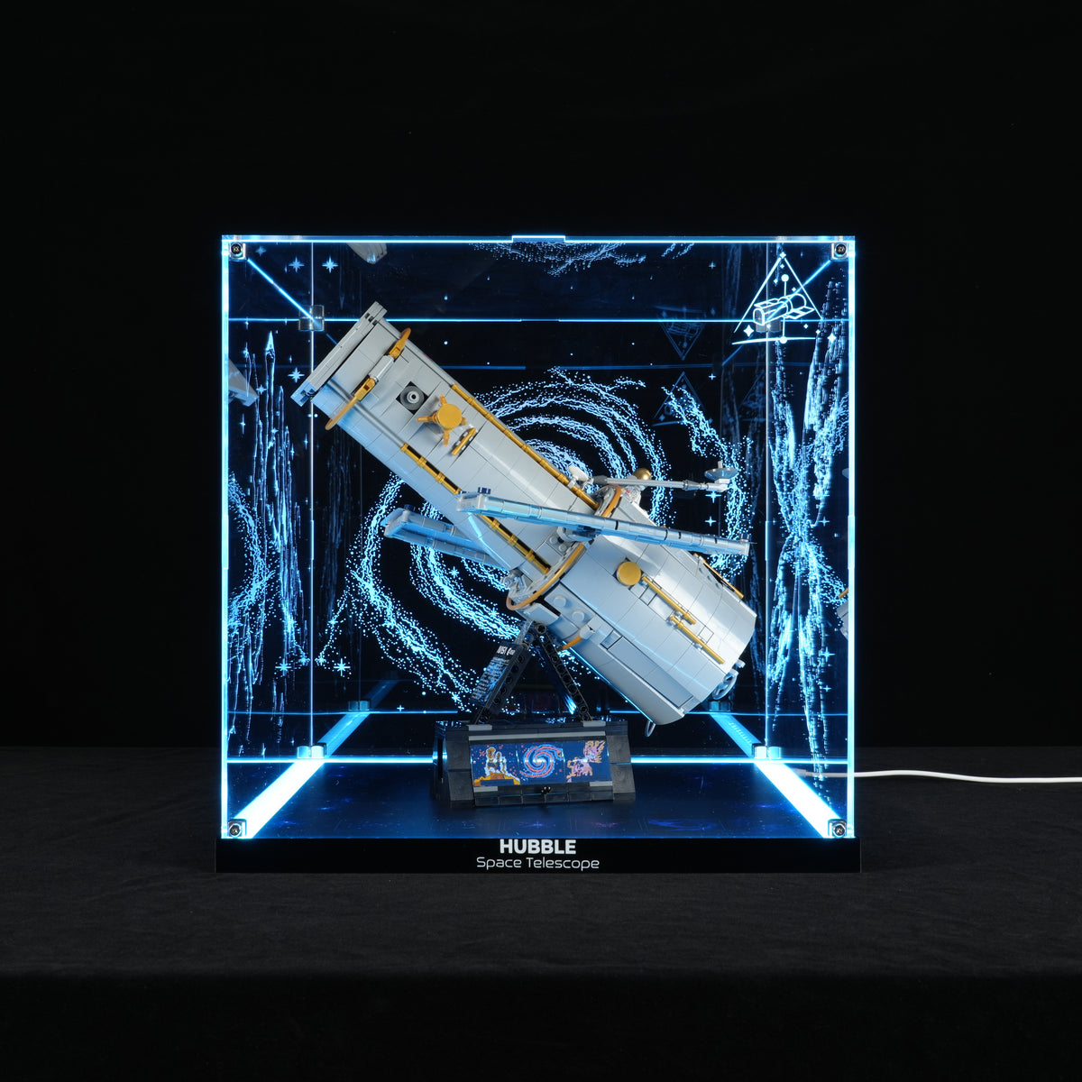 LED Light Acrylic Display Case for LEGO® Icons 11382 Hubble Space Telescope (LEGO® Set Not Included).