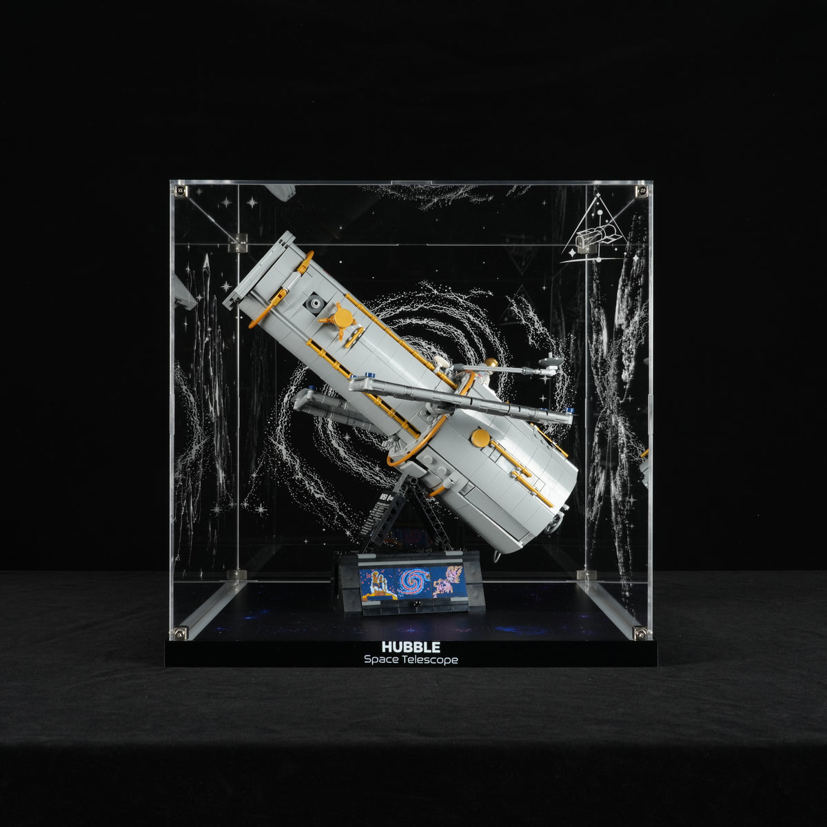 LED Light Acrylic Display Case for LEGO® Icons 11382 Hubble Space Telescope (LEGO® Set Not Included).