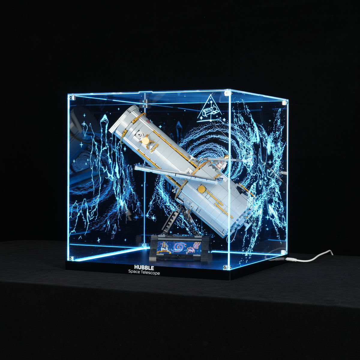 LED Light Acrylic Display Case for LEGO® Icons 11382 Hubble Space Telescope (LEGO® Set Not Included).