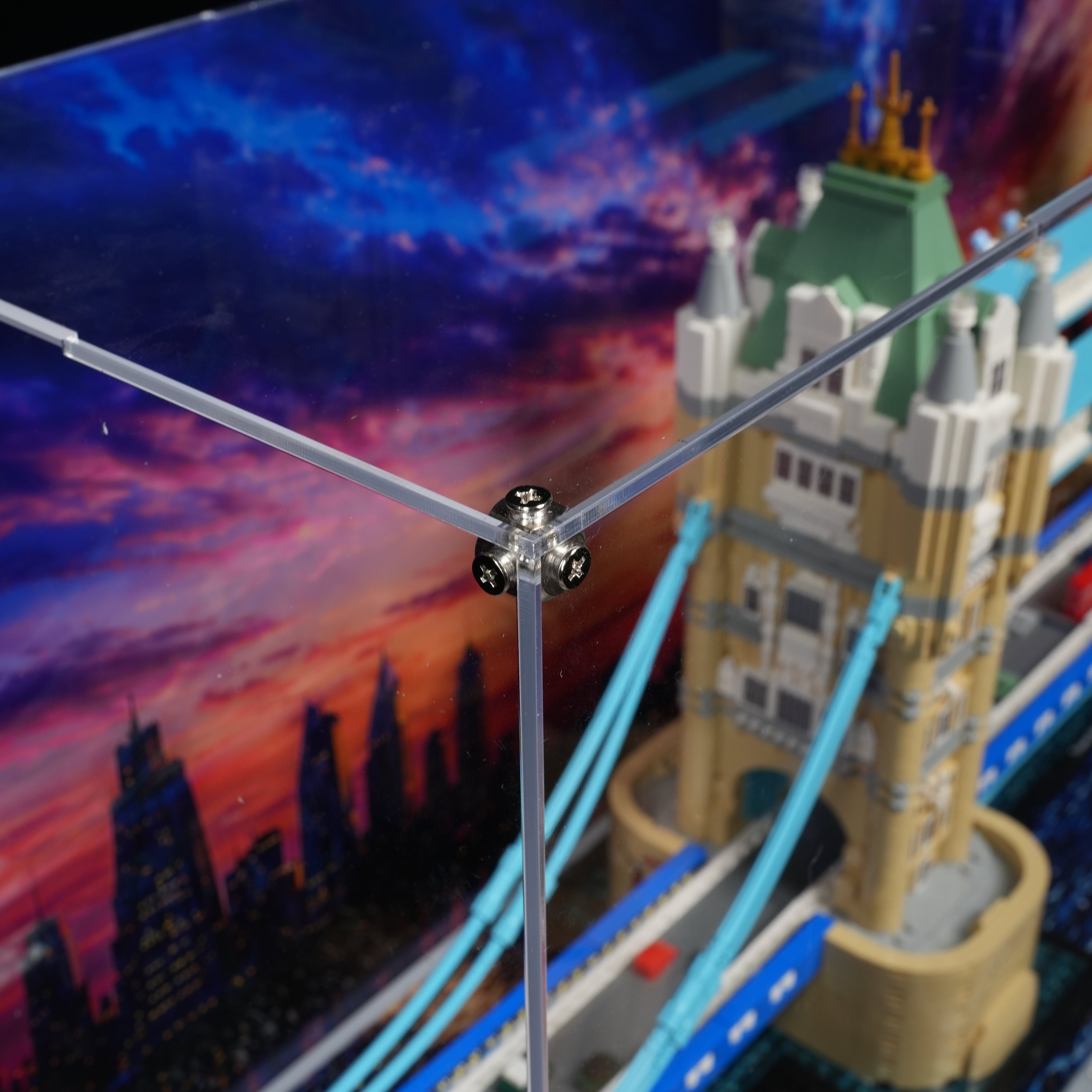 LED Light Acrylic Display Case for LEGO® Architecture 21067 Tower Bridge (LEGO® Set NOT Included)