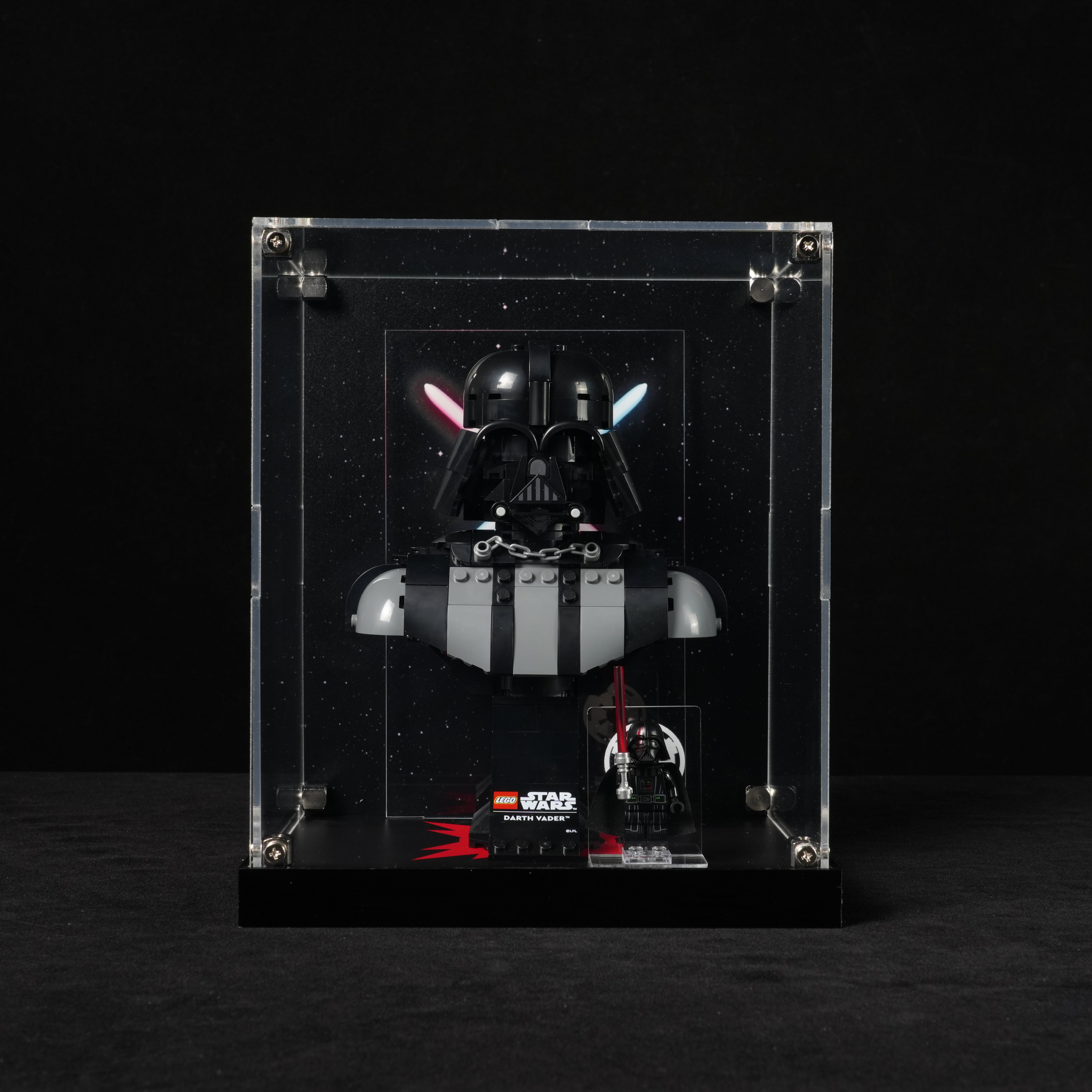 LED Light Acrylic Display Case for LEGO® Star Wars™ 75439 Darth Vader™ Bust (LEGO® Set NOT Include)