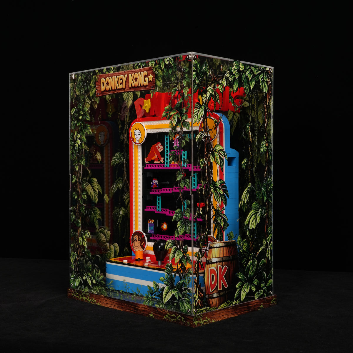Acrylic Display Case for LEGO® Super Mario™ 72051 Donkey Kong™ Arcade (LEGO® Set Not Included)