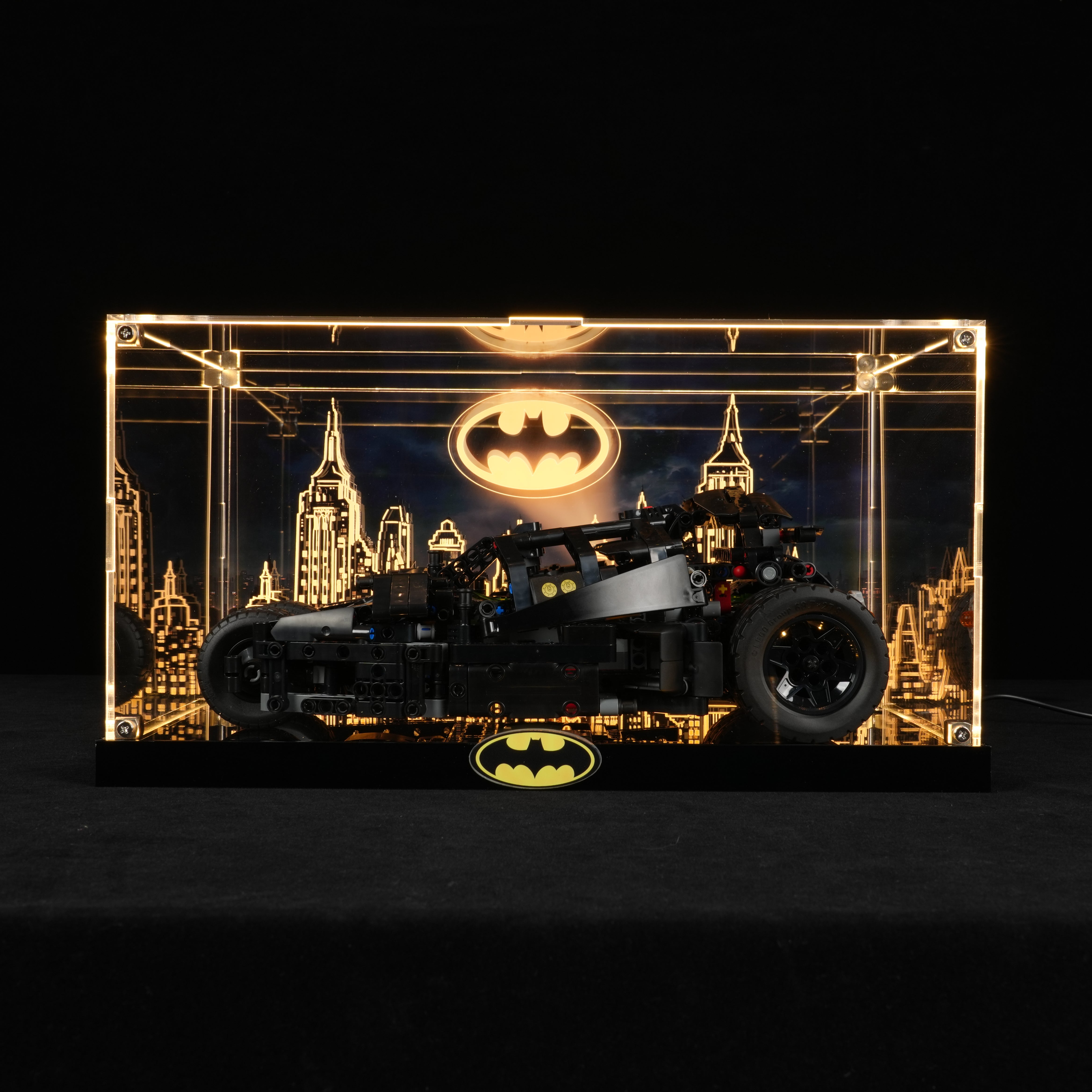 LED Light Acrylic Display Case for LEGO® Batman™ 42239 Batmobile™ Tumbler (LEGO® Set Not Included)