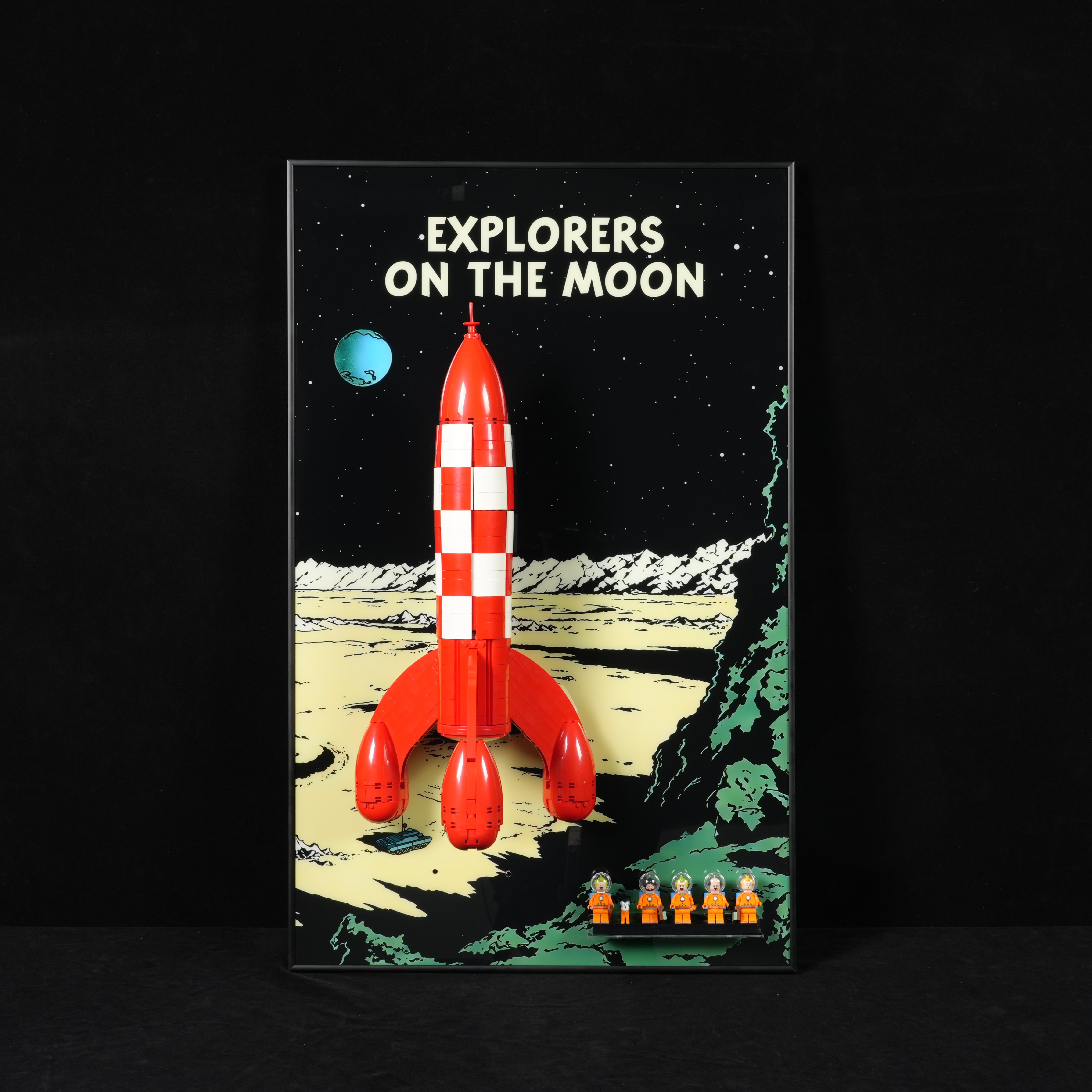 Acrylic Display Wall Mount For LEGO® Ideas 21367 Tintin® Moon Rocket (LEGO® Set NOT Include)