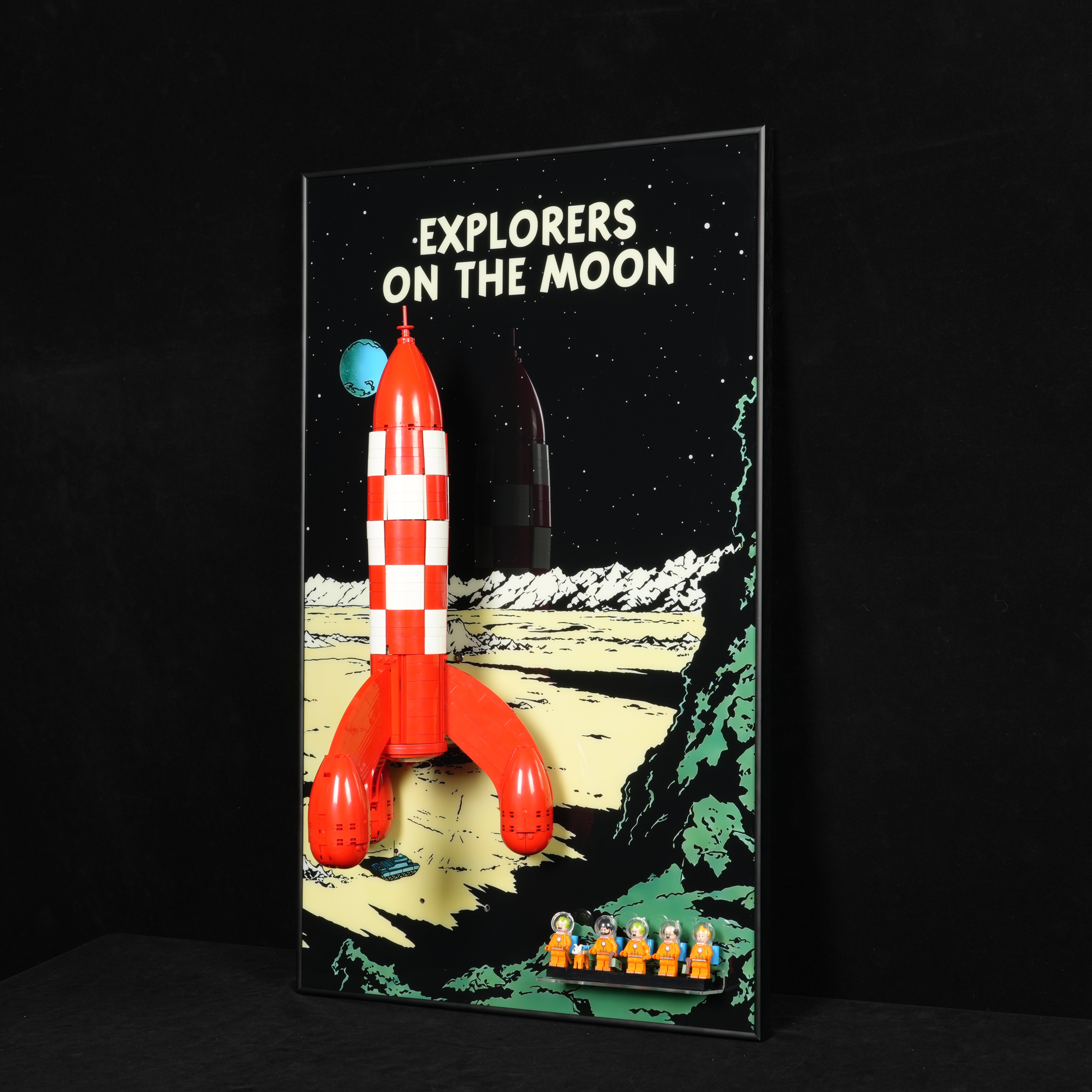 Acrylic Display Wall Mount For LEGO® Ideas 21367 Tintin® Moon Rocket (LEGO® Set NOT Include)