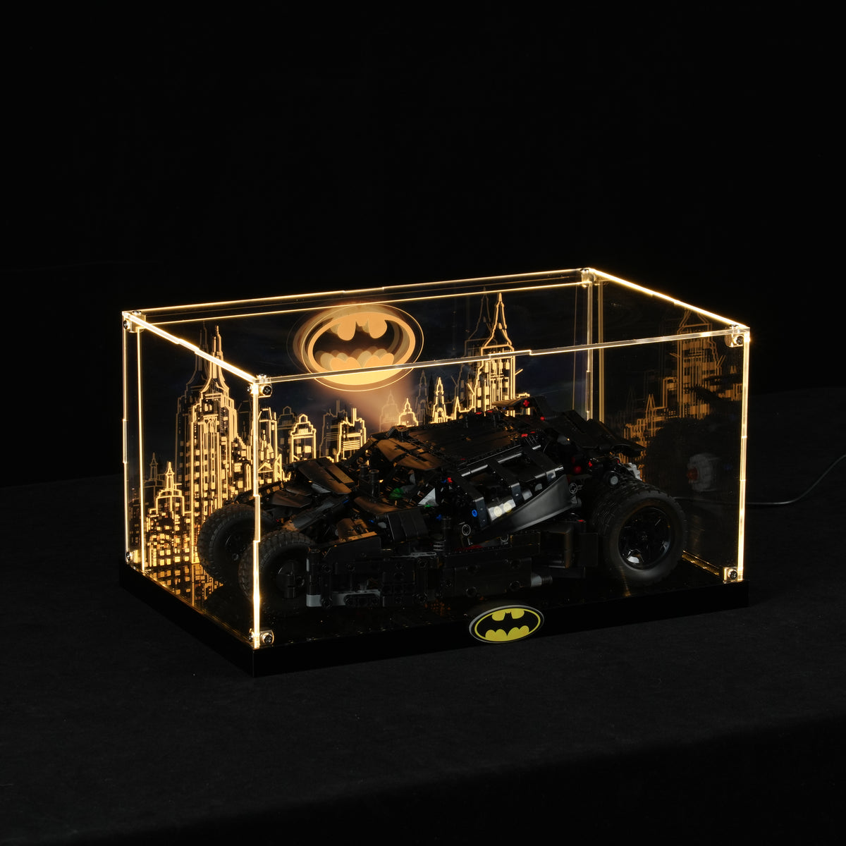 LED Light Acrylic Display Case for LEGO® Batman™ 42239 Batmobile™ Tumbler (LEGO® Set Not Included)