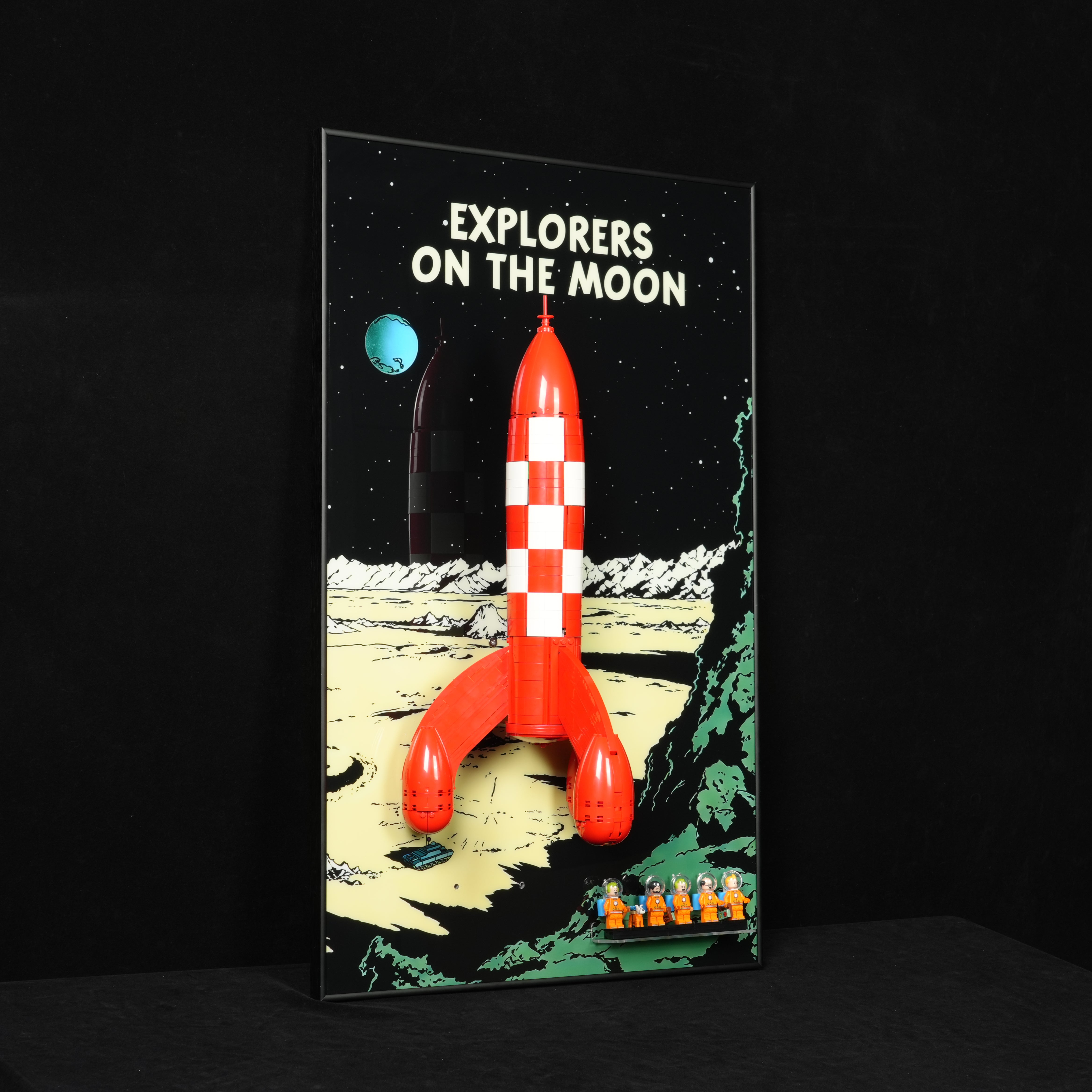 Acrylic Display Wall Mount For LEGO® Ideas 21367 Tintin® Moon Rocket (LEGO® Set NOT Include)
