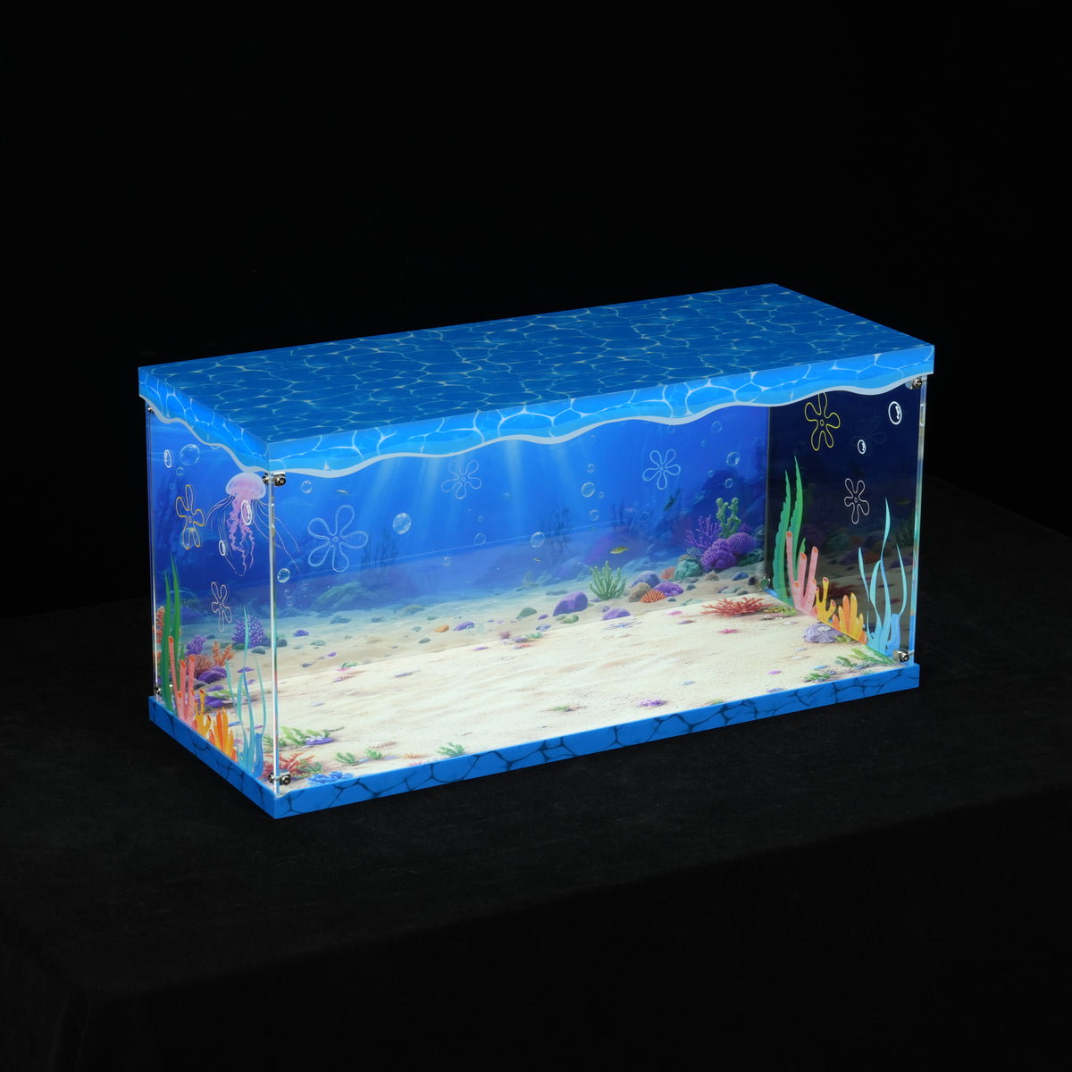 LED Light Acrylic Display Case for LEGO® Icons 11386 SpongeBob SquarePants: Bikini Bottom (LEGO® Set Not Included).