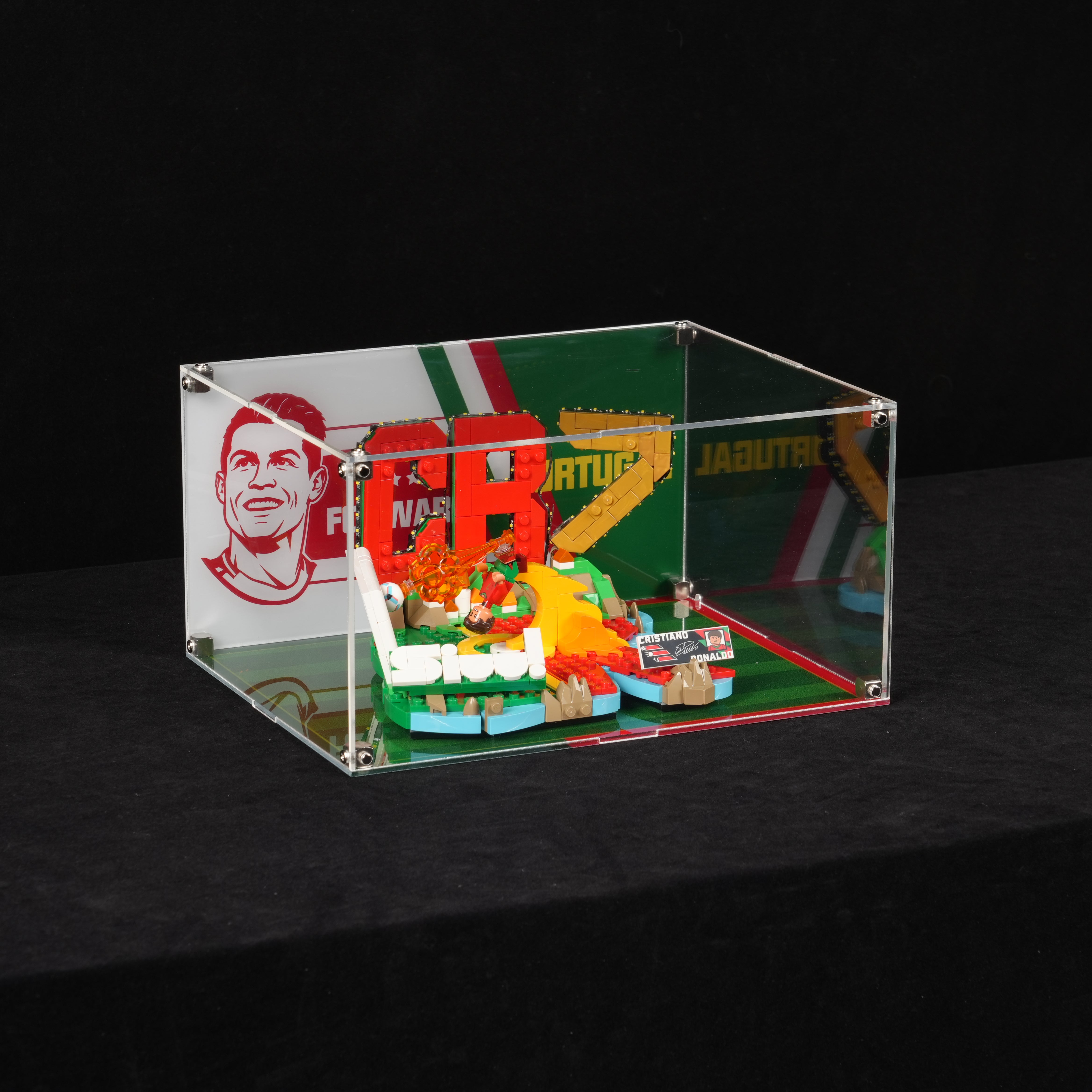 Acrylic Display Case for LEGO® Editions 43012 Cristiano Ronaldo – Football Highlights (LEGO® Set NOT Included)
