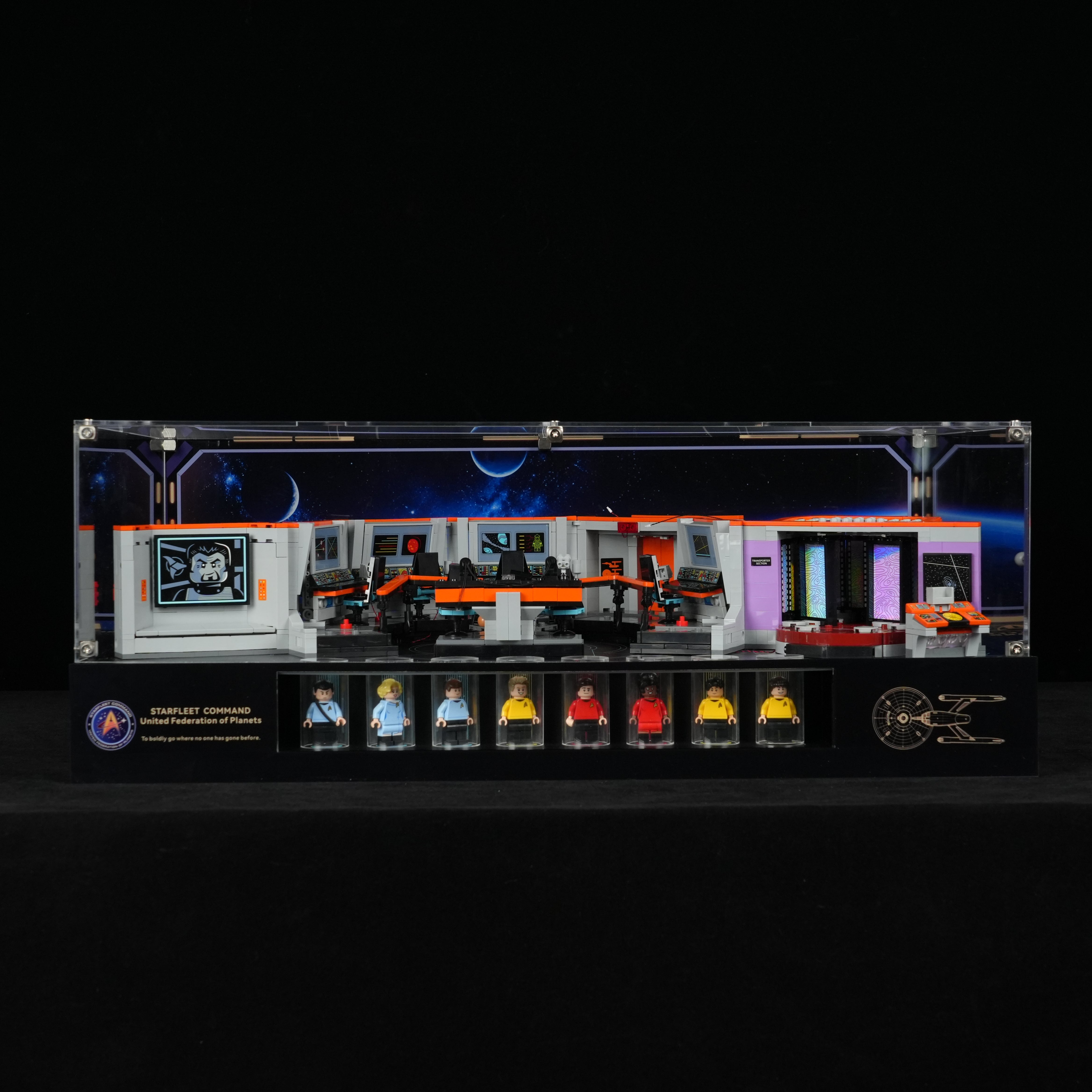 LED Light Acrylic Display Case for LEGO® Icons 11385 Star Trek: U.S.S. Enterprise NCC-1701™ Bridge (LEGO® Set NOT Included)