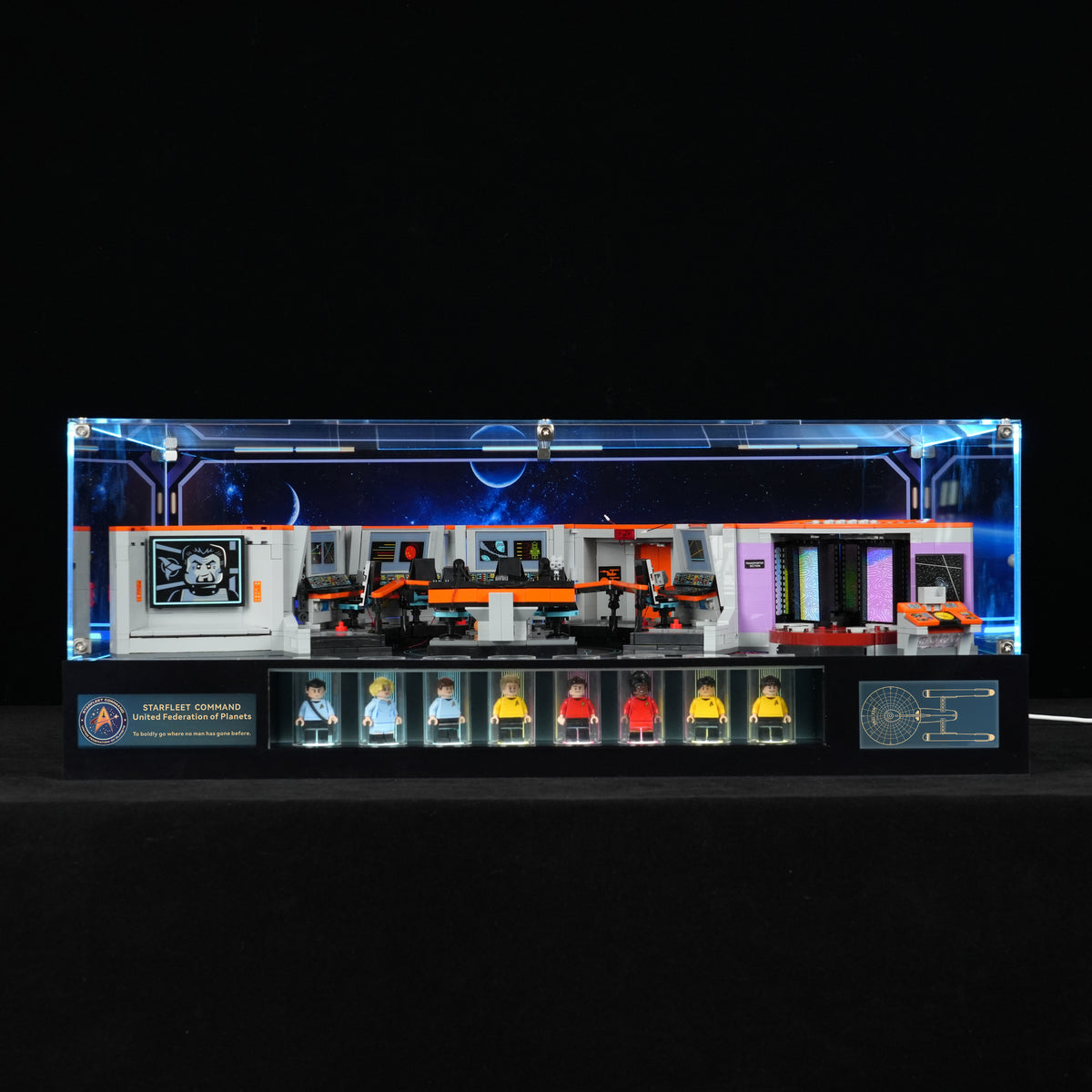 LED Light Acrylic Display Case for LEGO® Icons 11385 Star Trek: U.S.S. Enterprise NCC-1701™ Bridge (LEGO® Set NOT Included)