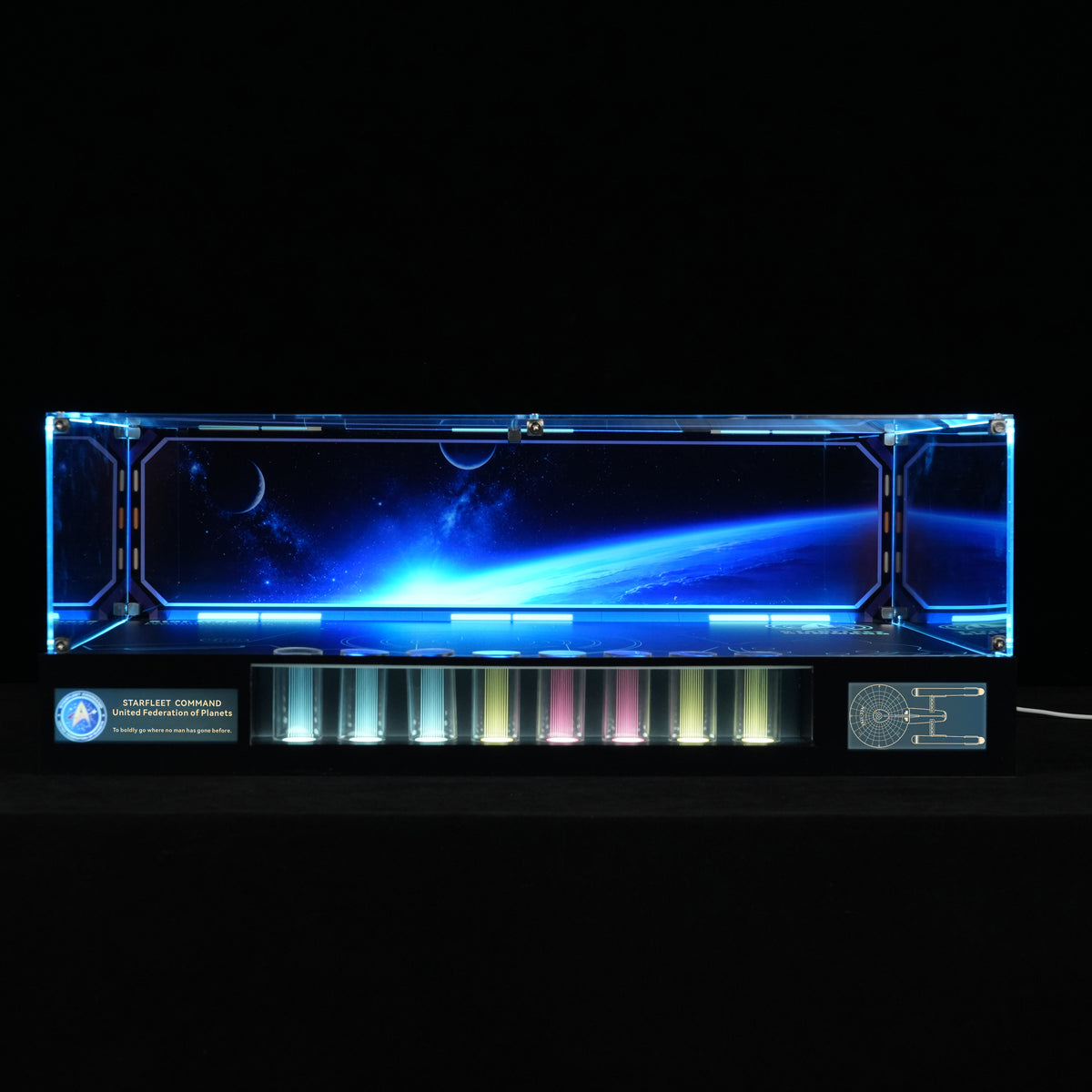 LED Light Acrylic Display Case for LEGO® Icons 11385 Star Trek: U.S.S. Enterprise NCC-1701™ Bridge (LEGO® Set NOT Included)