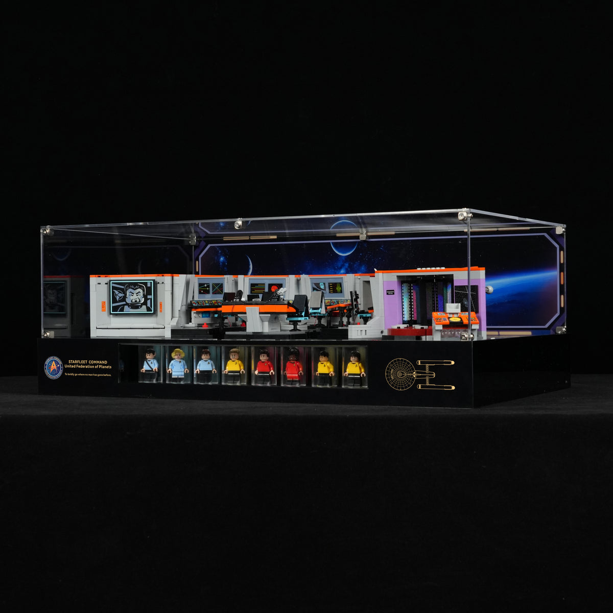 LED Light Acrylic Display Case for LEGO® Icons 11385 Star Trek: U.S.S. Enterprise NCC-1701™ Bridge (LEGO® Set NOT Included)