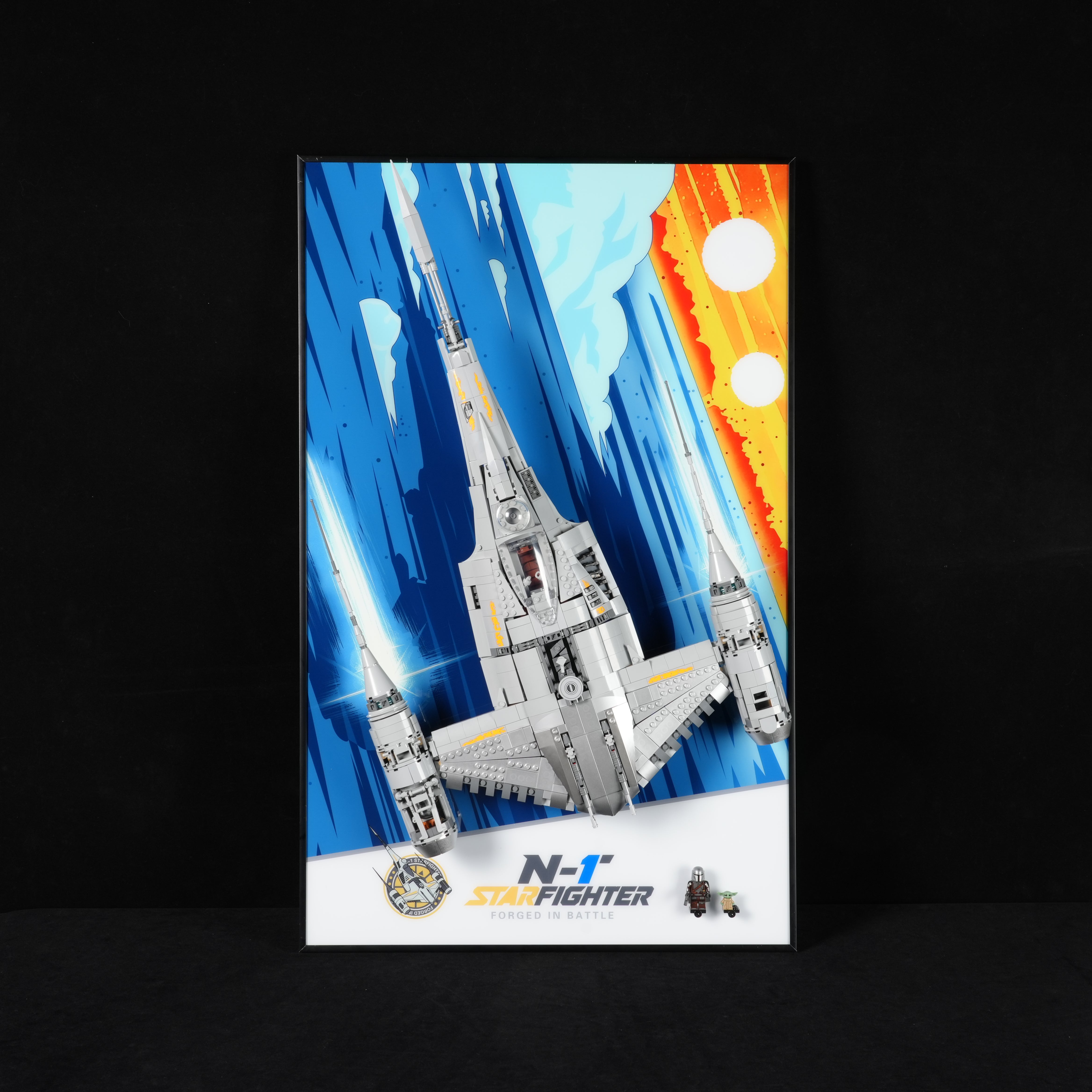 Display Wall Mount for LEGO® Star Wars™ 75442 The Mandalorian's N-1 Starfighter™ (LEGO® Set NOT Include)