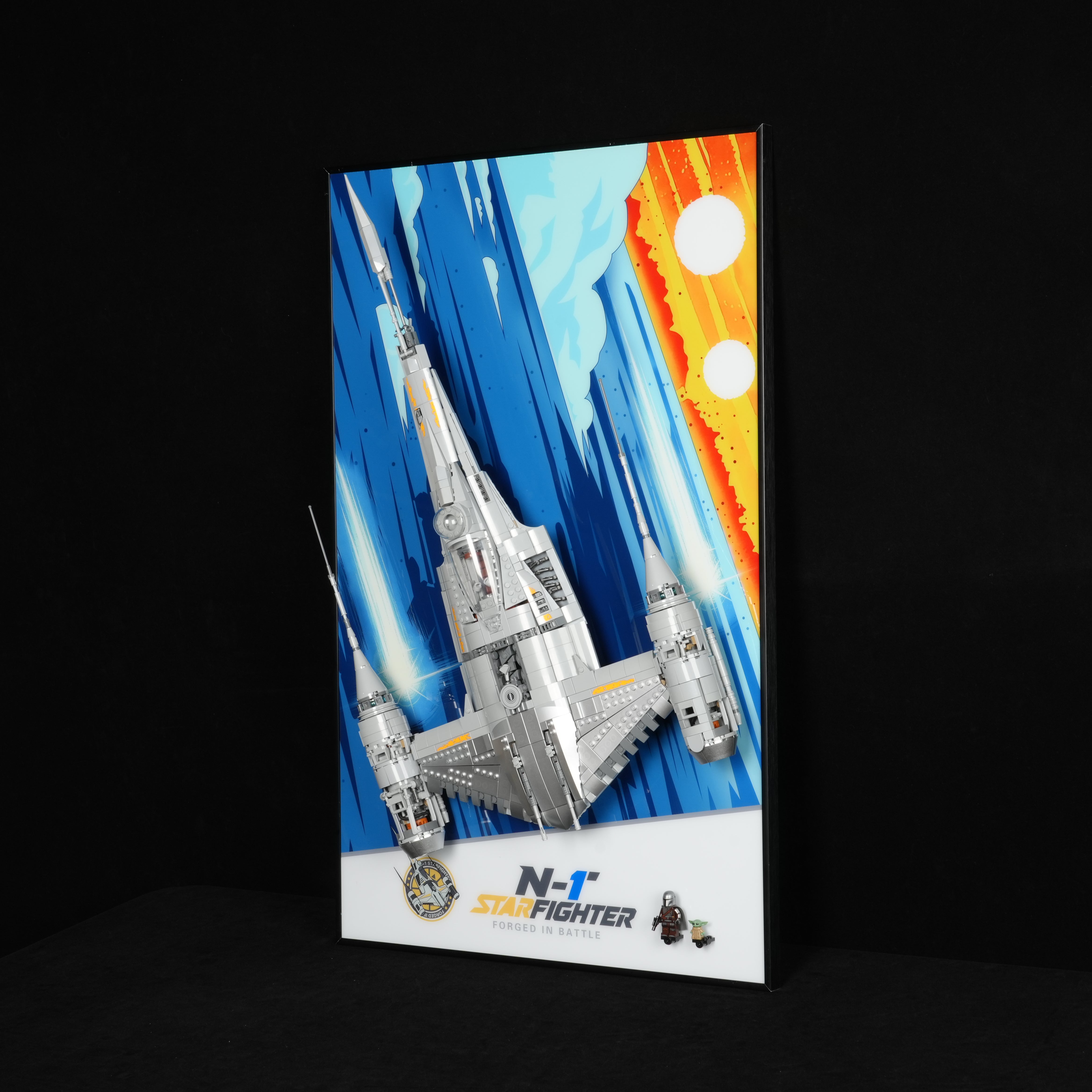 Display Wall Mount for LEGO® Star Wars™ 75442 The Mandalorian's N-1 Starfighter™ (LEGO® Set NOT Include)