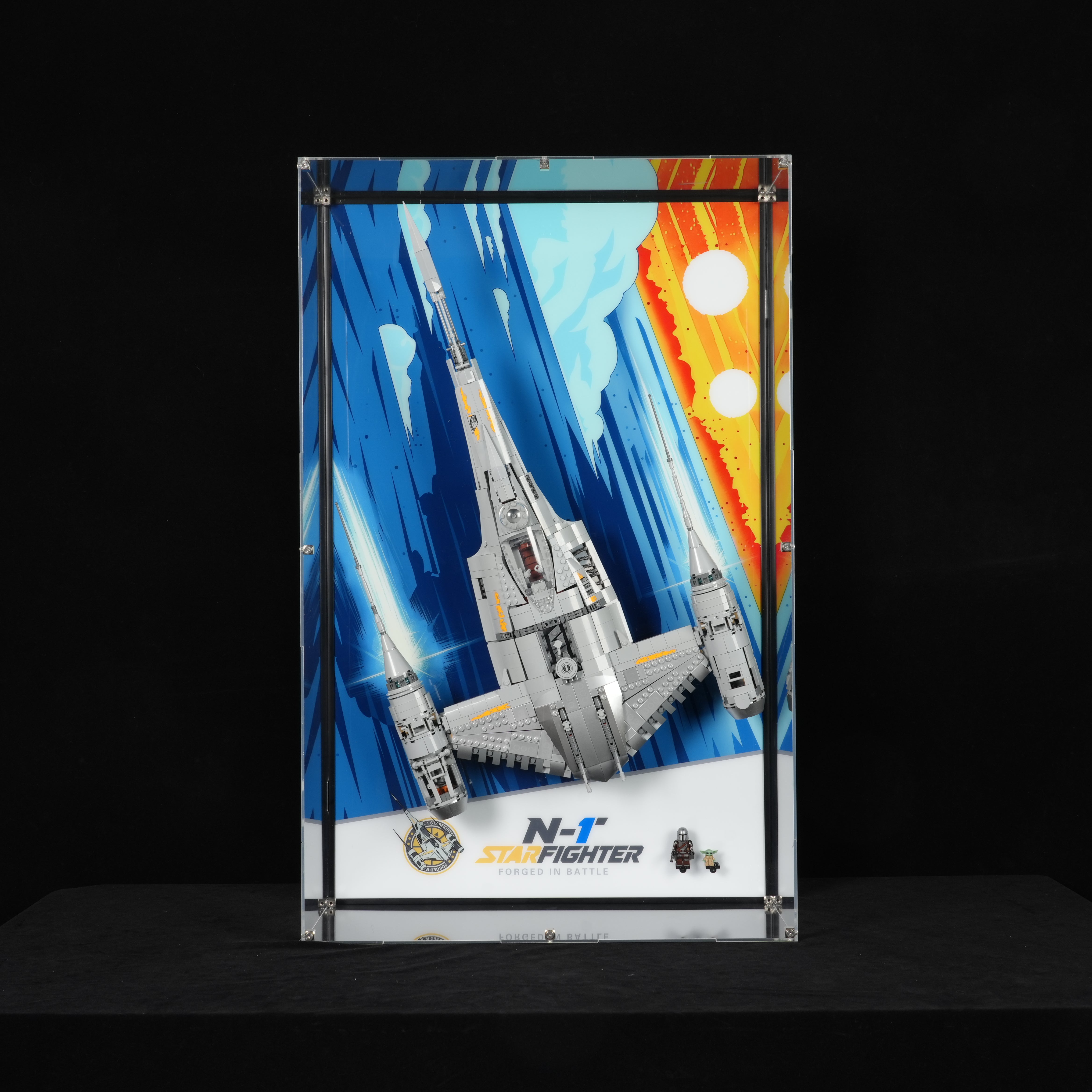 Display Wall Mount for LEGO® Star Wars™ 75442 The Mandalorian's N-1 Starfighter™ (LEGO® Set NOT Include)