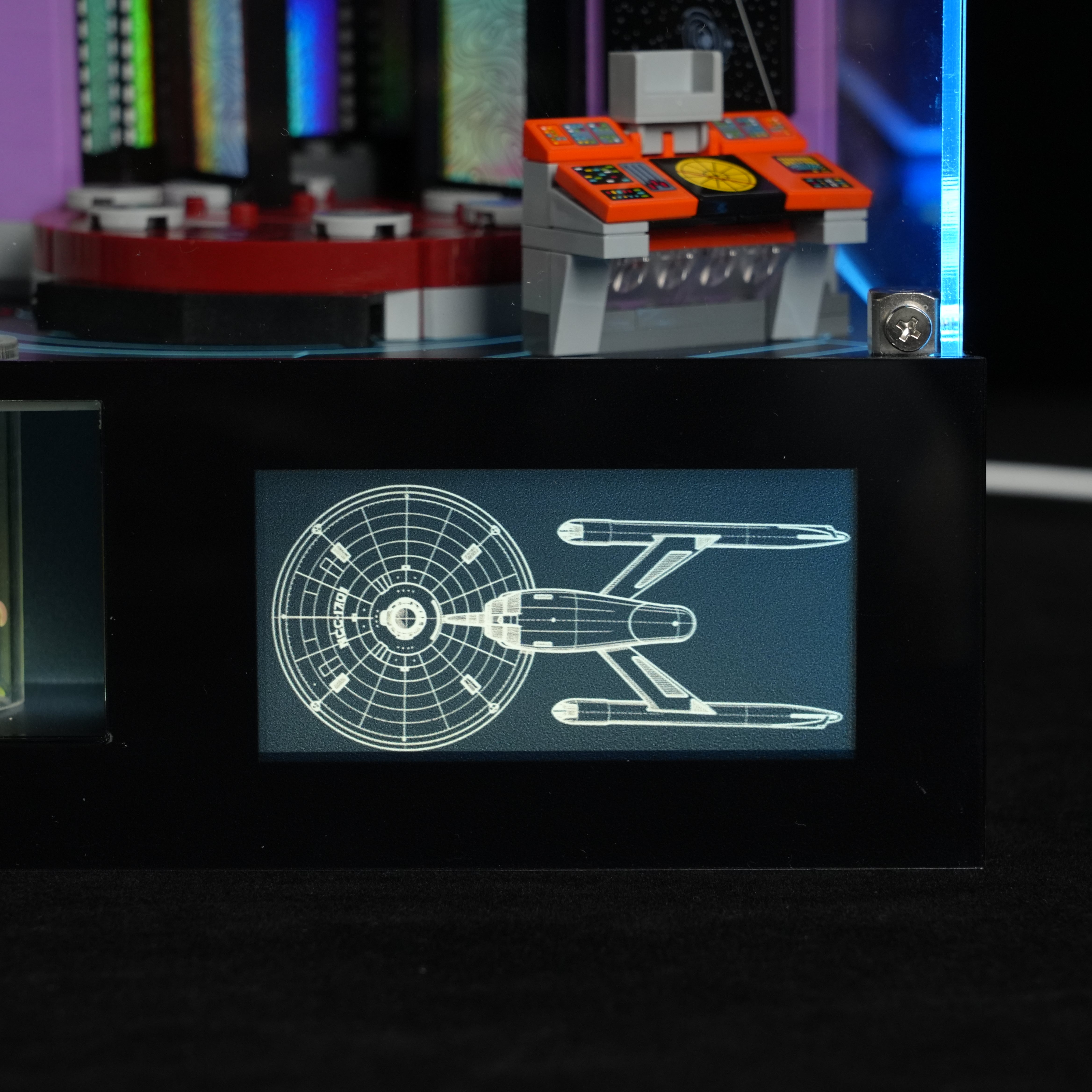 LED Light Acrylic Display Case for LEGO® Icons 11385 Star Trek: U.S.S. Enterprise NCC-1701™ Bridge (LEGO® Set NOT Included)