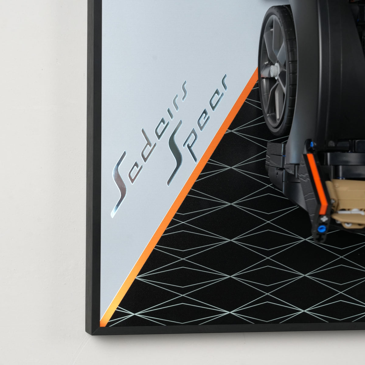 Acrylic Display Wall Mount for Technic 42232 Koenigsegg Sadair's Spear Megacar (LEGO® Set Not Included).