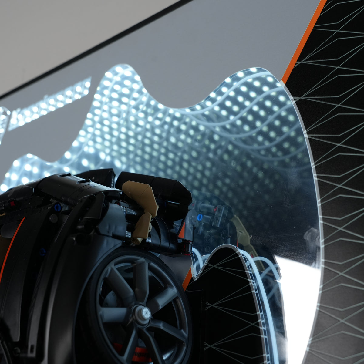 Acrylic Display Wall Mount for Technic 42232 Koenigsegg Sadair's Spear Megacar (LEGO® Set Not Included).