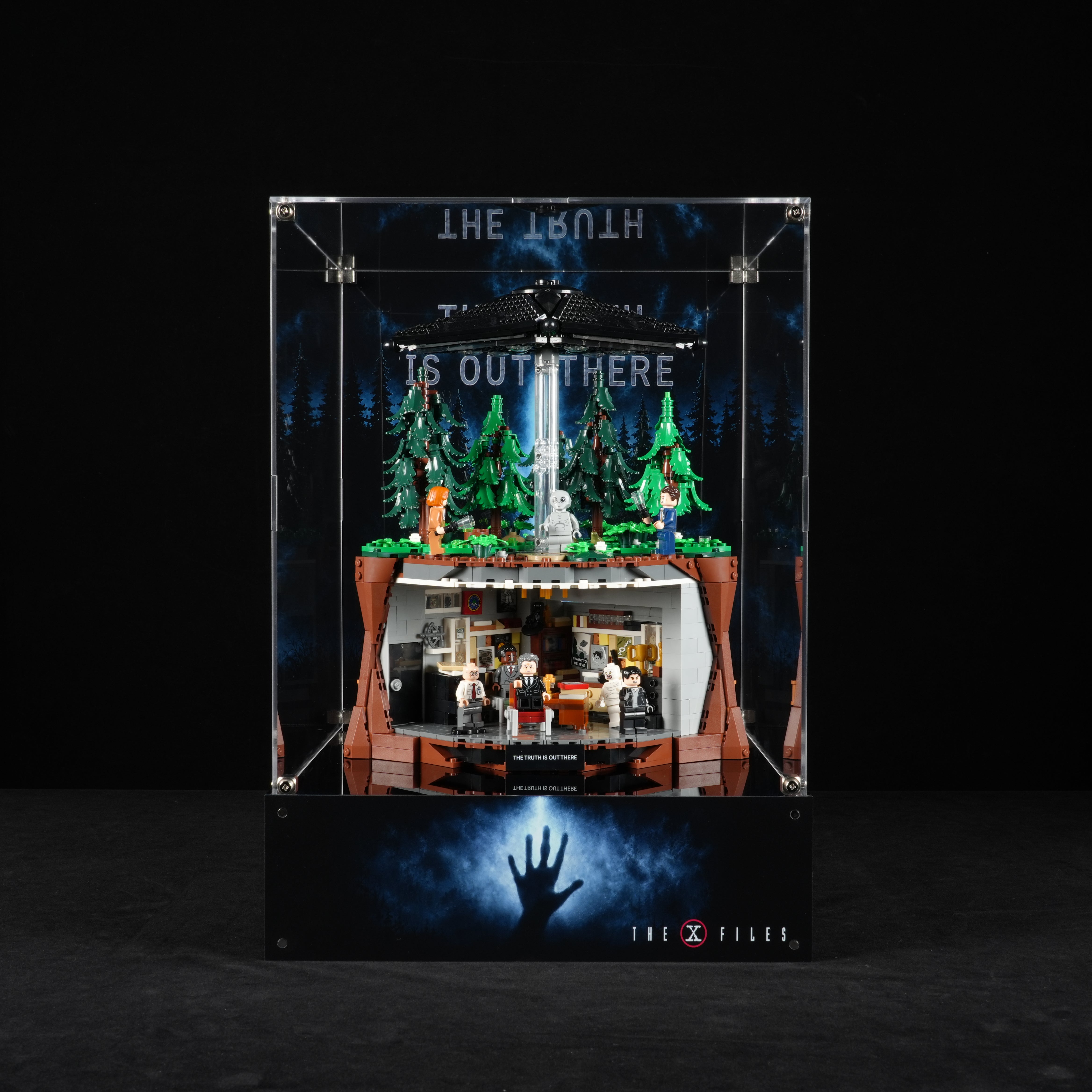 With Gift Item Space - Acrylic Display Case for LEGO® Ideas 21369 The X-Files (LEGO® Set Not Included)