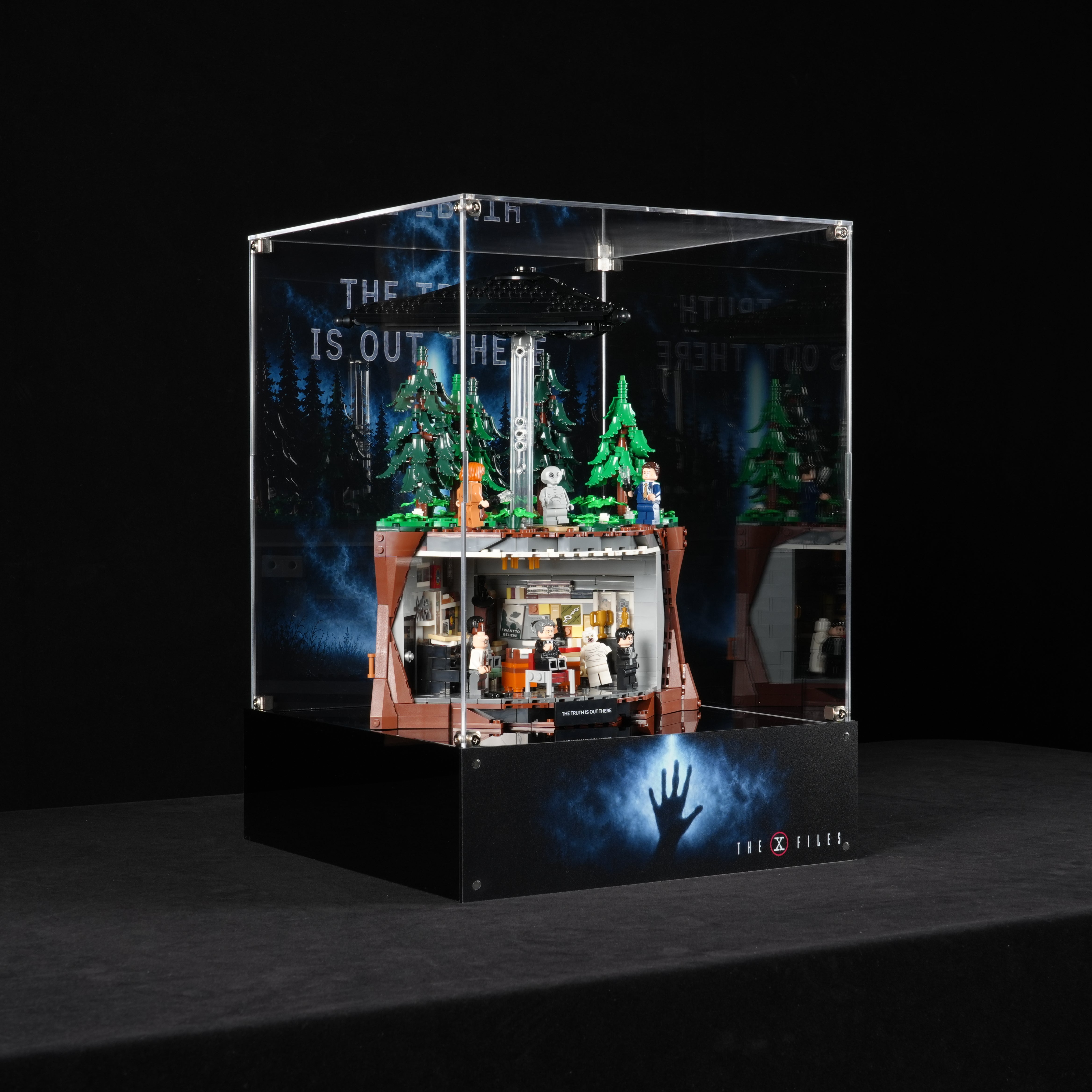 With Gift Item Space - Acrylic Display Case for LEGO® Ideas 21369 The X-Files (LEGO® Set Not Included)