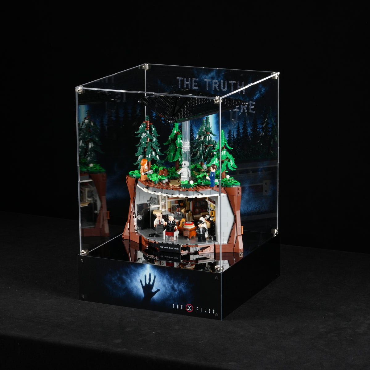 With Gift Item Space - Acrylic Display Case for LEGO® Ideas 21369 The X-Files (LEGO® Set Not Included)
