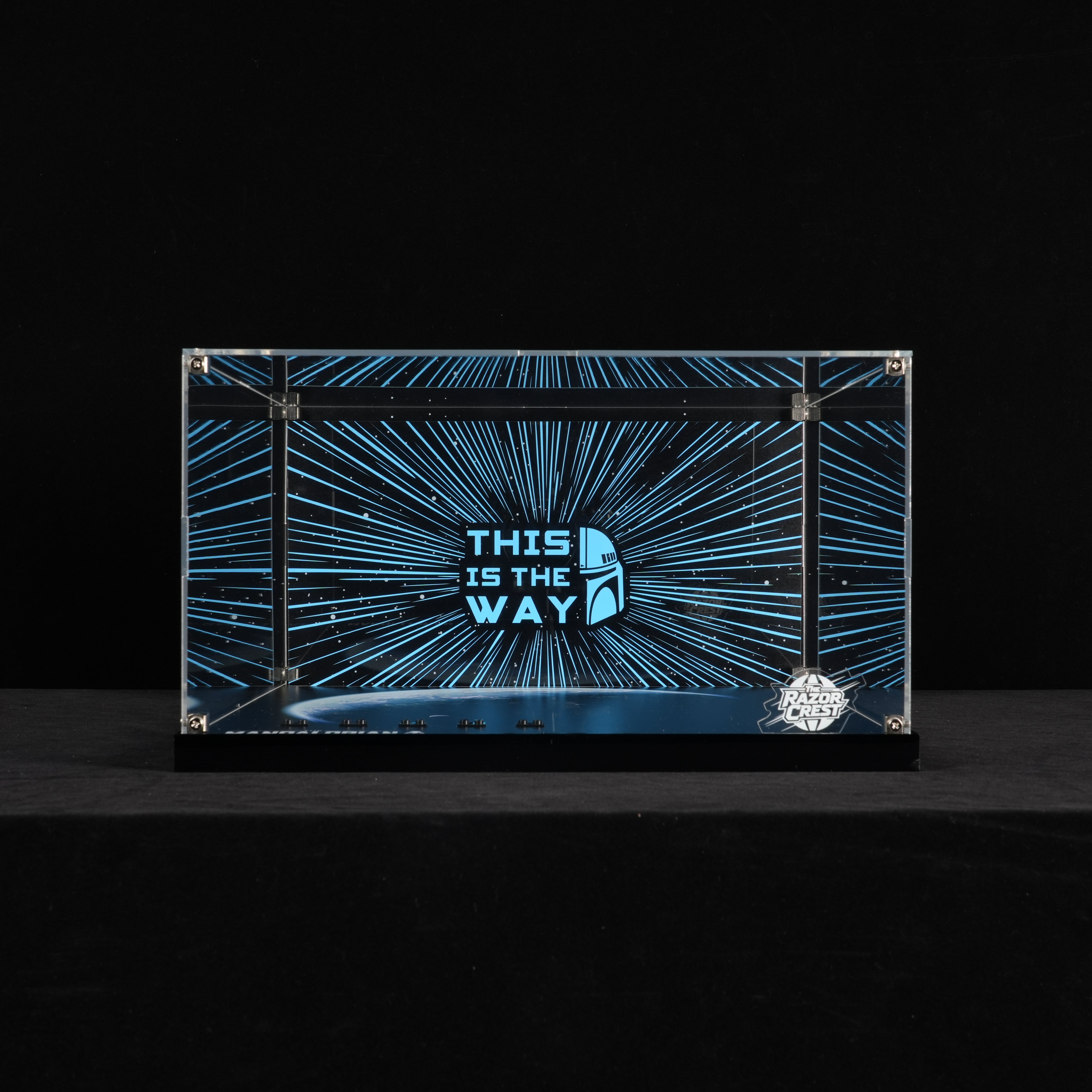 LED Light Acrylic Display Case for LEGO® Star Wars™ 75447 The Razor Crest™ (LEGO® Set NOT Include)