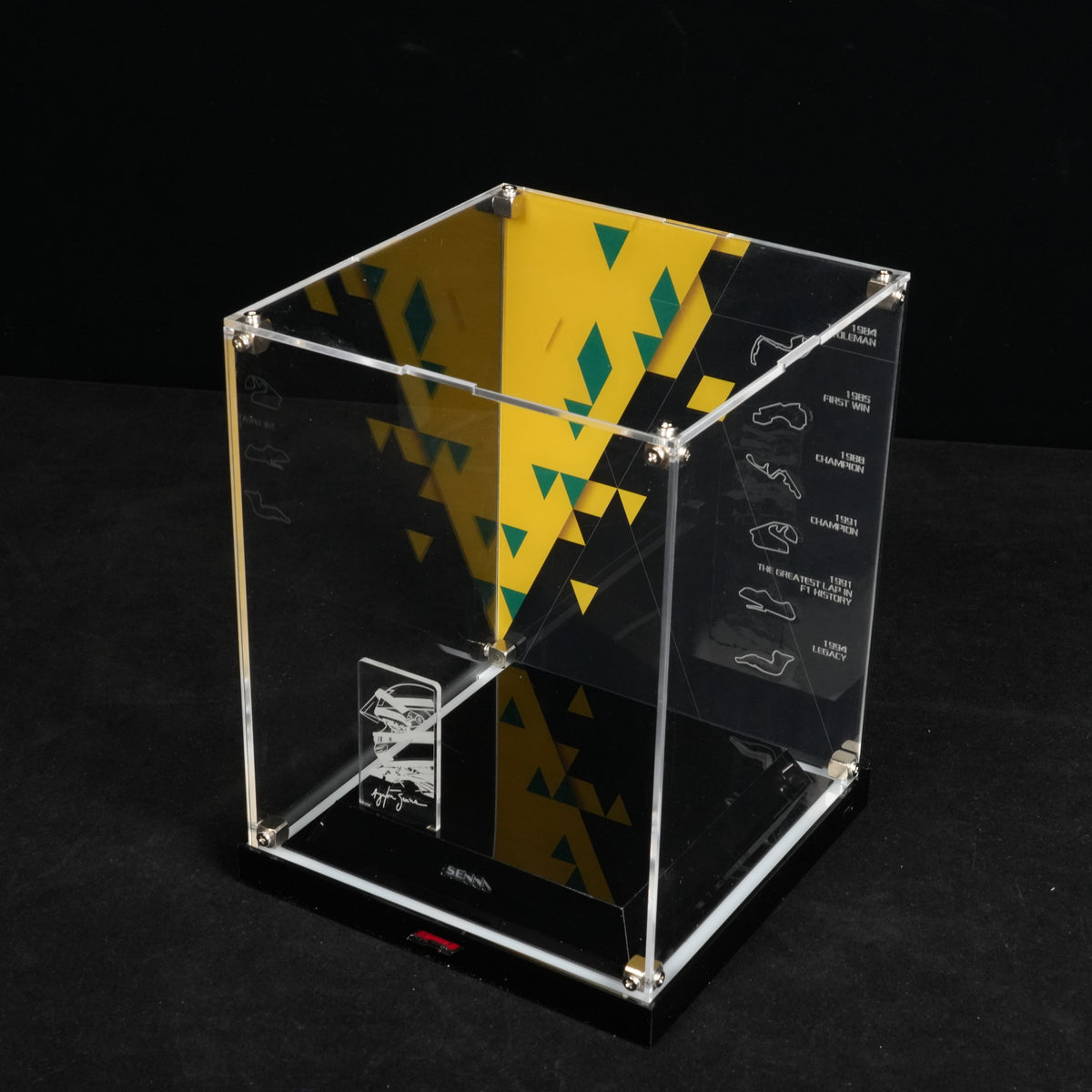 LED Light Acrylic Display Case for LEGO® Editions 43024 Ayrton Senna Helmet (LEGO® Set NOT Included)