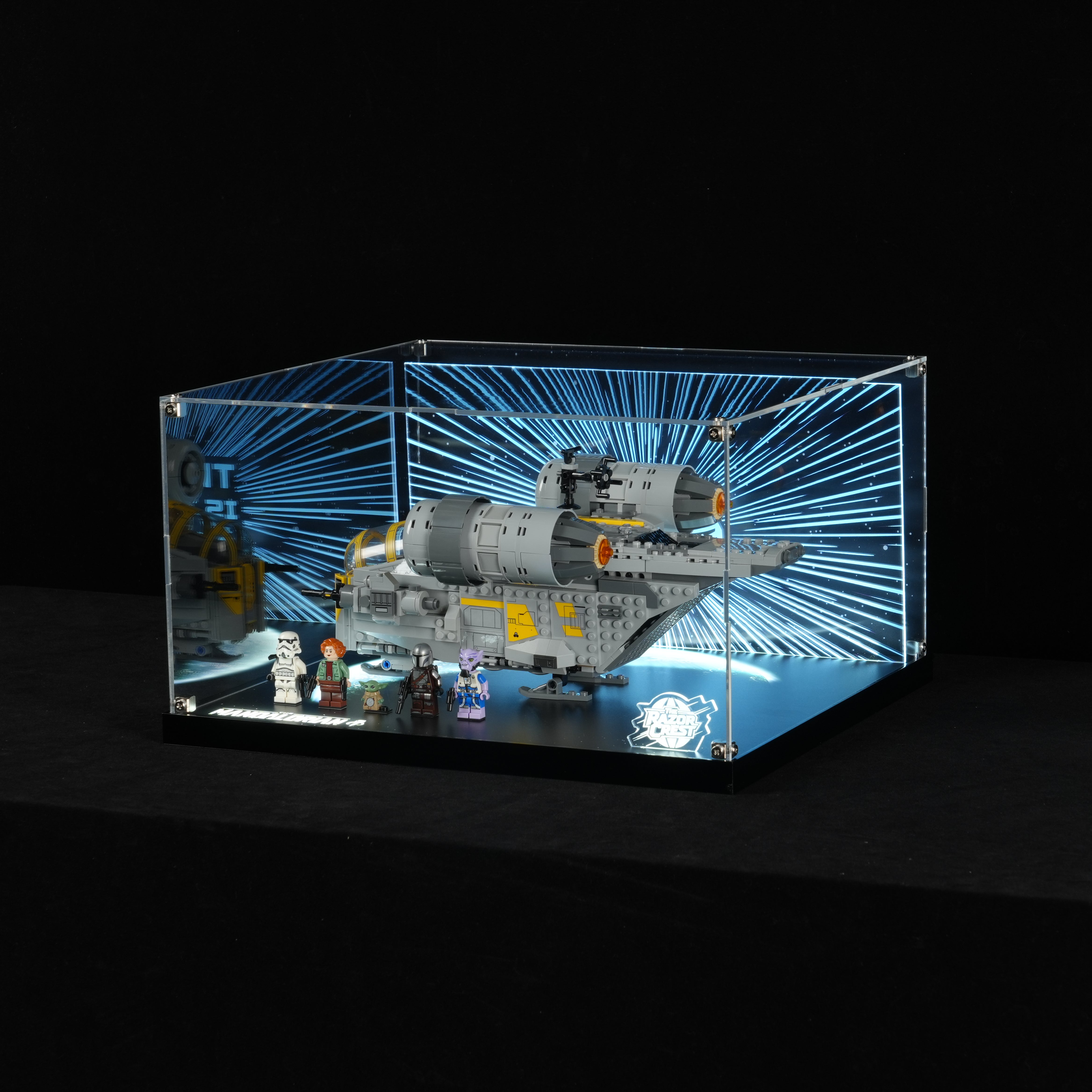 LED Light Acrylic Display Case for LEGO® Star Wars™ 75447 The Razor Crest™ (LEGO® Set NOT Include)