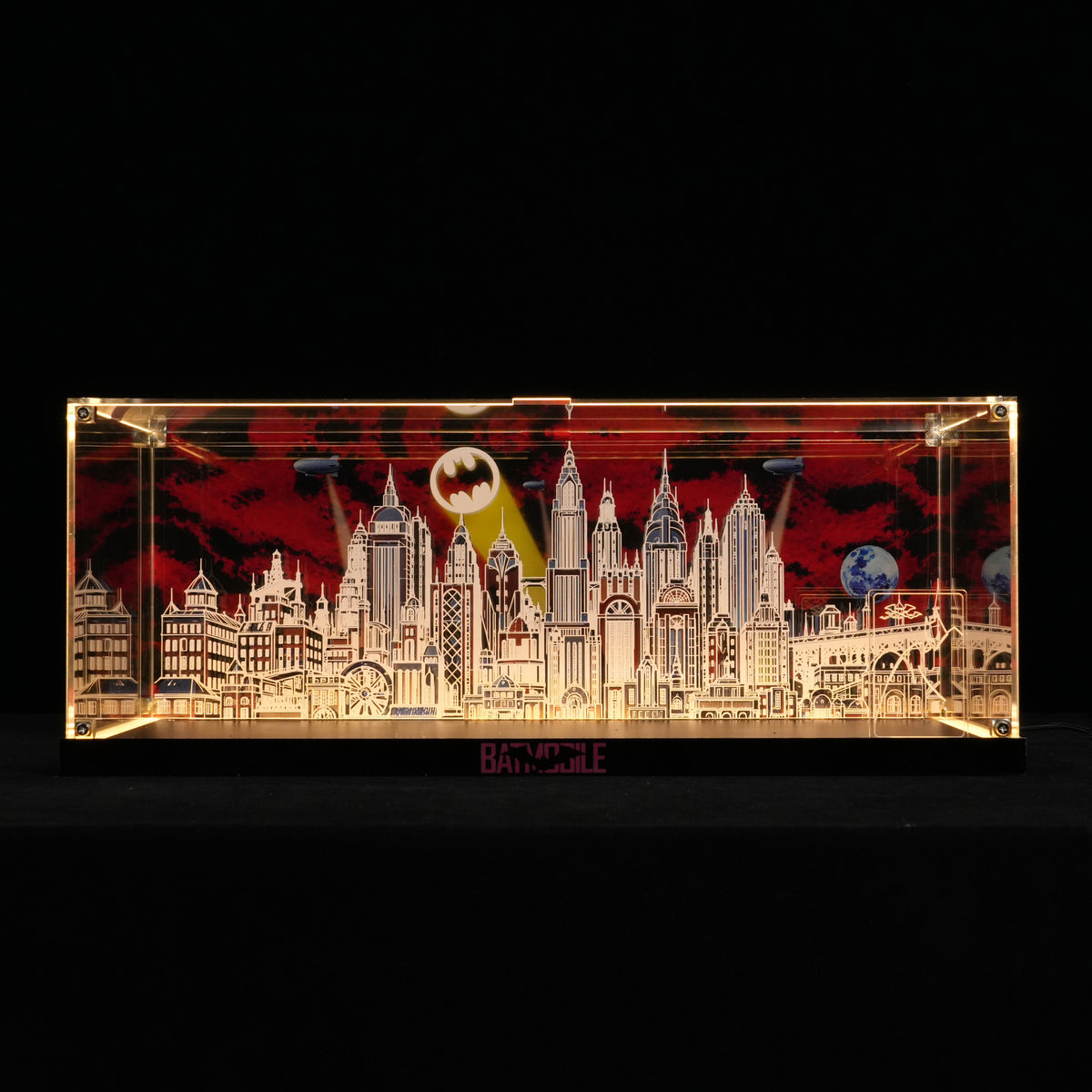 LED Light Acrylic Display Case for LEGO® Batman™ 76355 Batman Returns™ Batmobile™ (LEGO® Set NOT Include)
