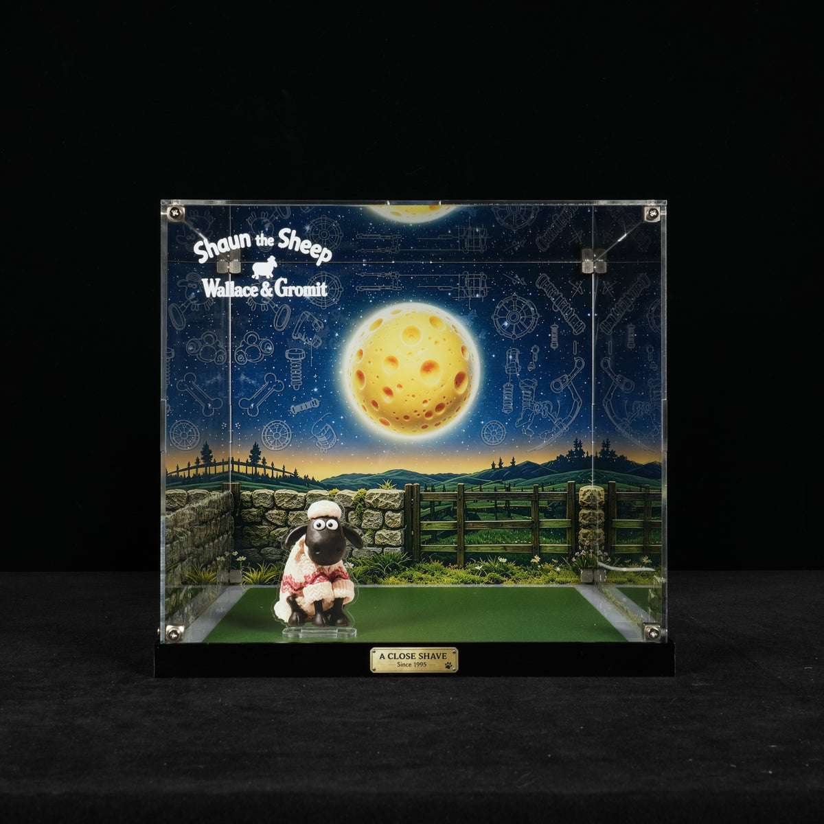 LED Light Acrylic Display Case for LEGO® Ideas 21371 Wallace & Gromit (LEGO® Set Not Included).
