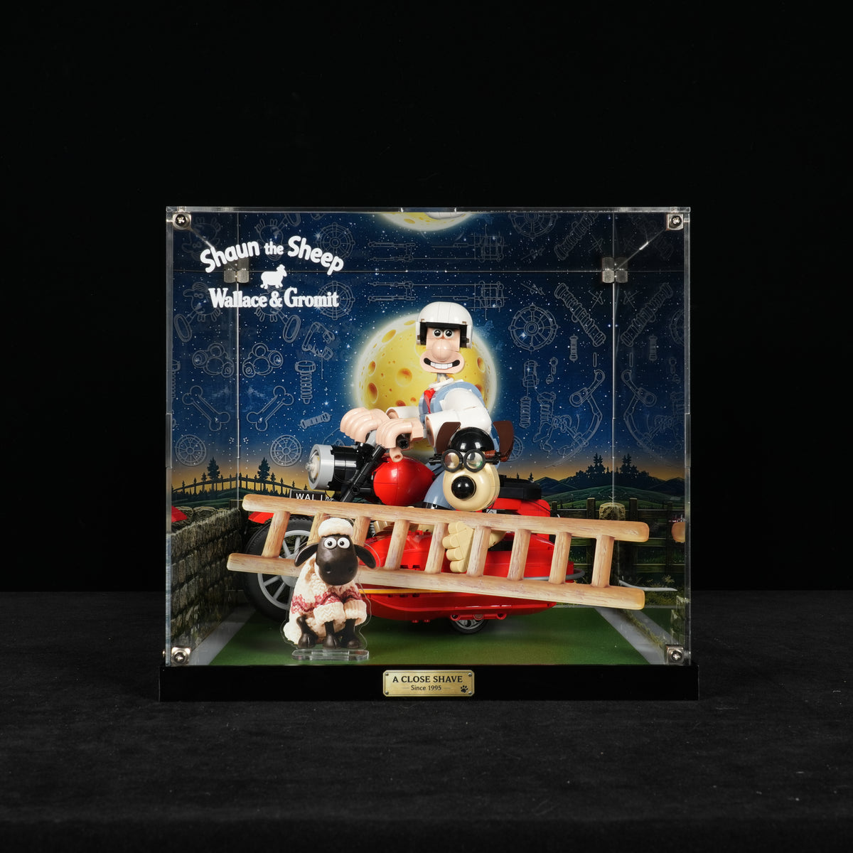 LED Light Acrylic Display Case for LEGO® Ideas 21371 Wallace & Gromit (LEGO® Set Not Included).