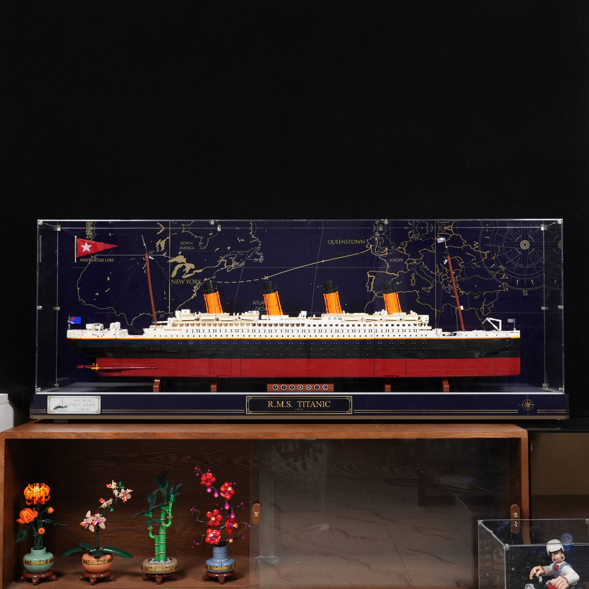 LED Light Acrylic Display Case for LEGO® Icons 10294 Titanic(LEGO® Set Not Included)