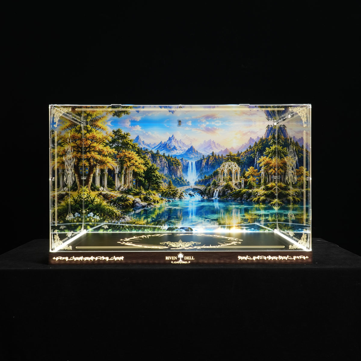 LED Light Acrylic Display Case for LEGO® 10316 RIVENDELL™ (LEGO® Set NOT Included)