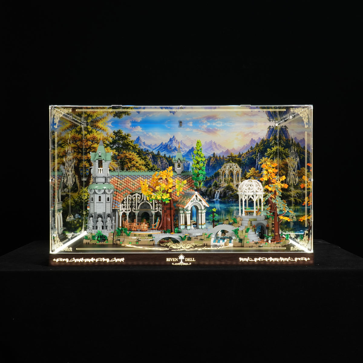 LED Light Acrylic Display Case for LEGO® 10316 RIVENDELL™ (LEGO® Set NOT Included)