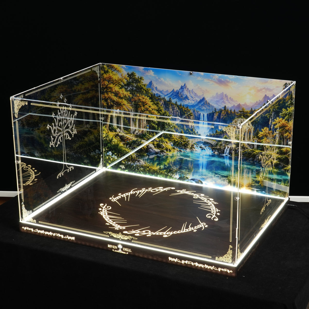 LED Light Acrylic Display Case for LEGO® 10316 RIVENDELL™ (LEGO® Set NOT Included)