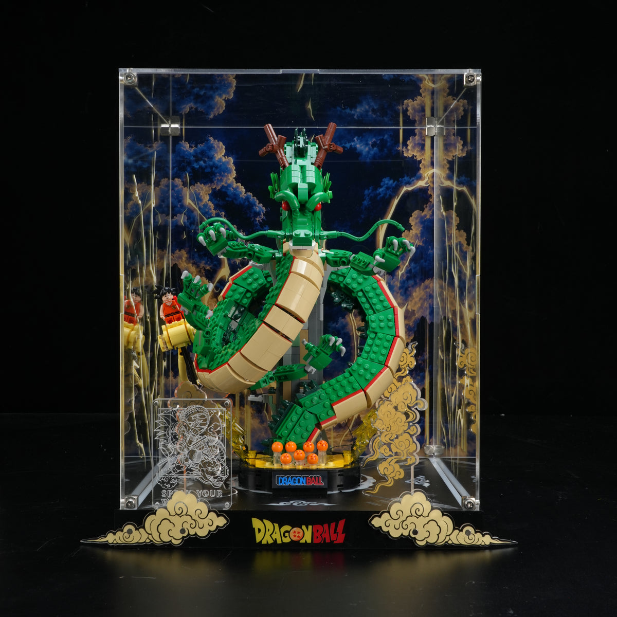 LED Light Acrylic Display Case for LEGO® Icons 11390 Dragon Ball: Shenron & Goku(LEGO® Set Not Included)