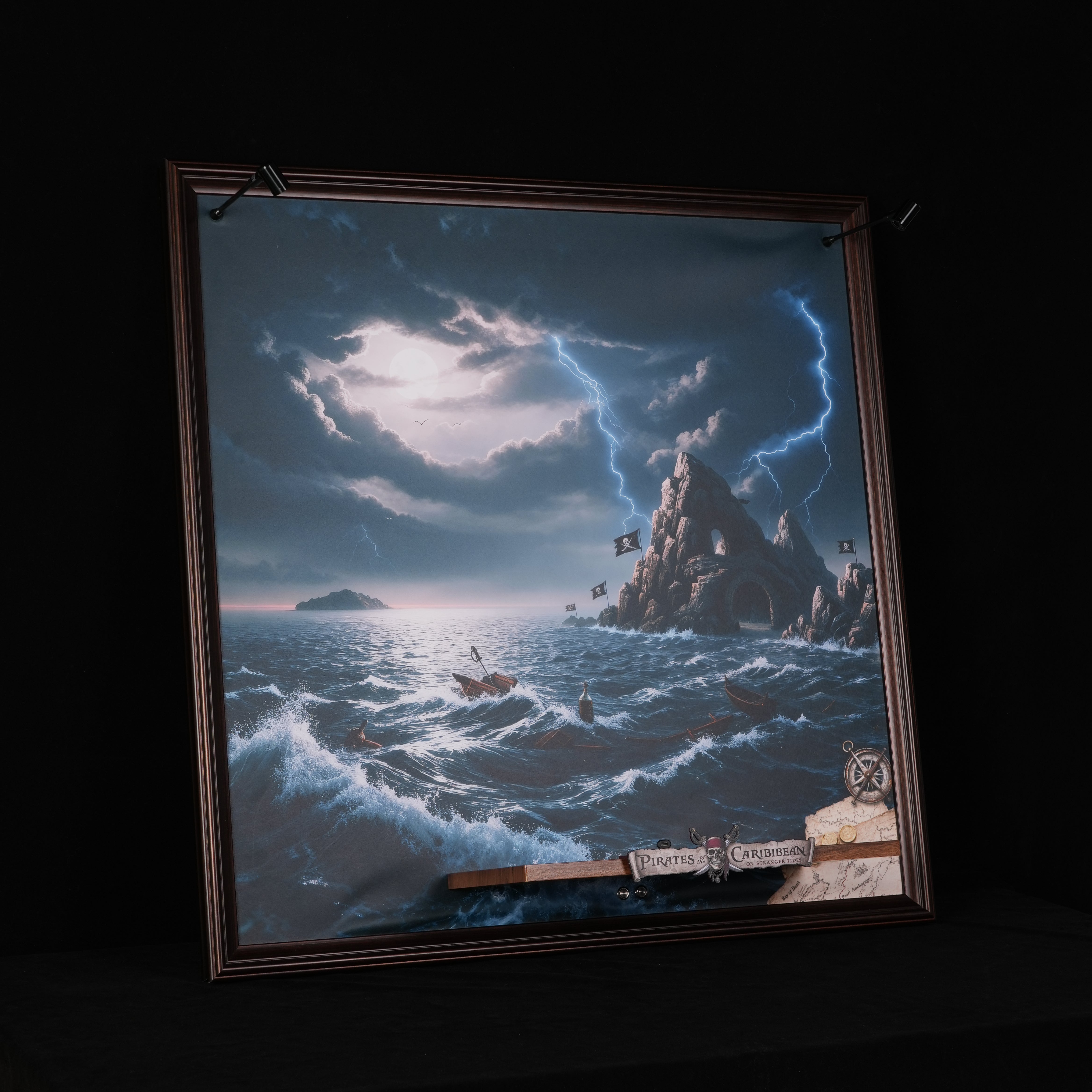 NookBricks LED Light Display Wall Mount for LEGO® Icons 10365 Captain Jack Sparrow's Pirate Ship ( LEGO® Set Not Included)