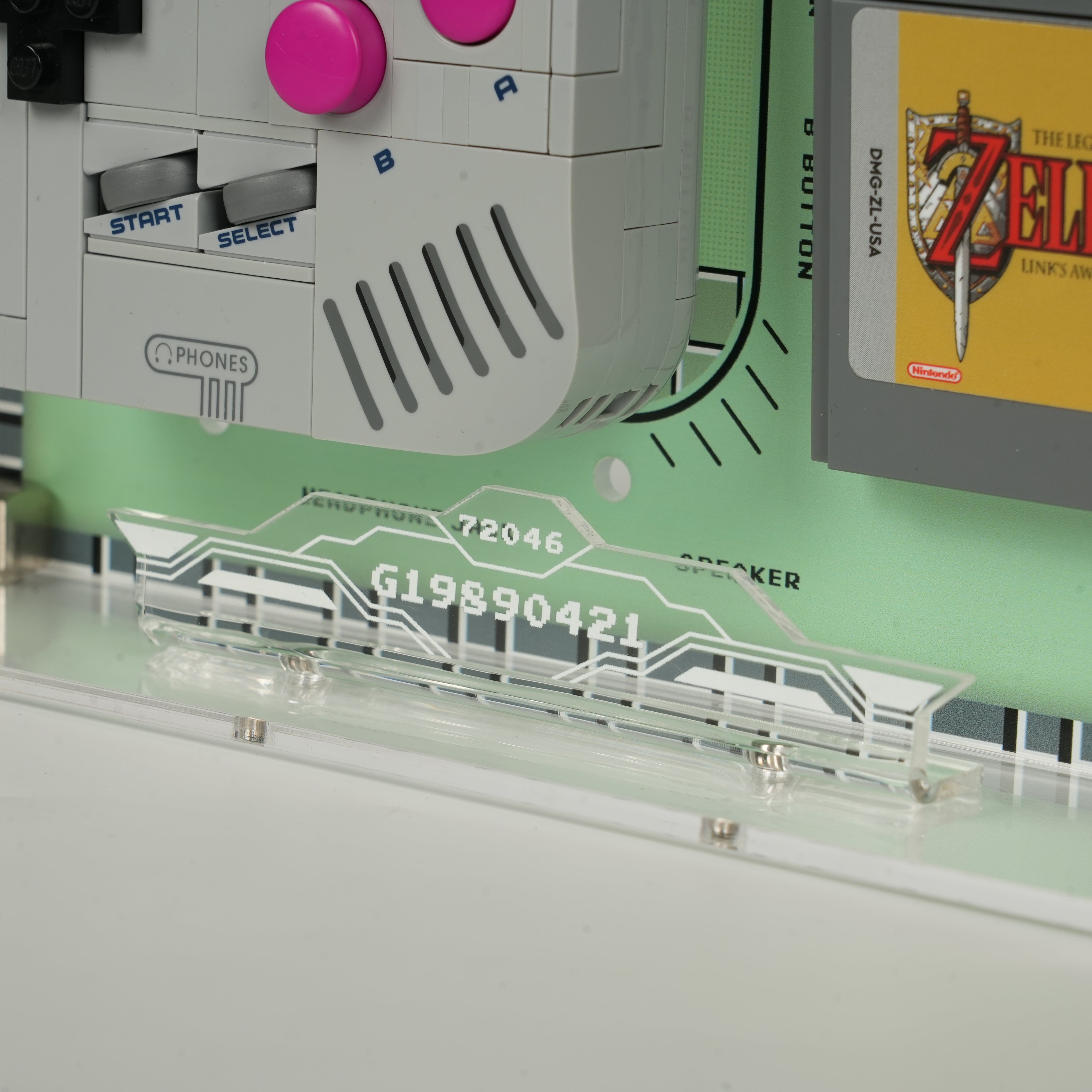 Acrylic Display Case for LEGO® Super Mario™ 72046 Game Boy™ (LEGO® Set NOT Include)