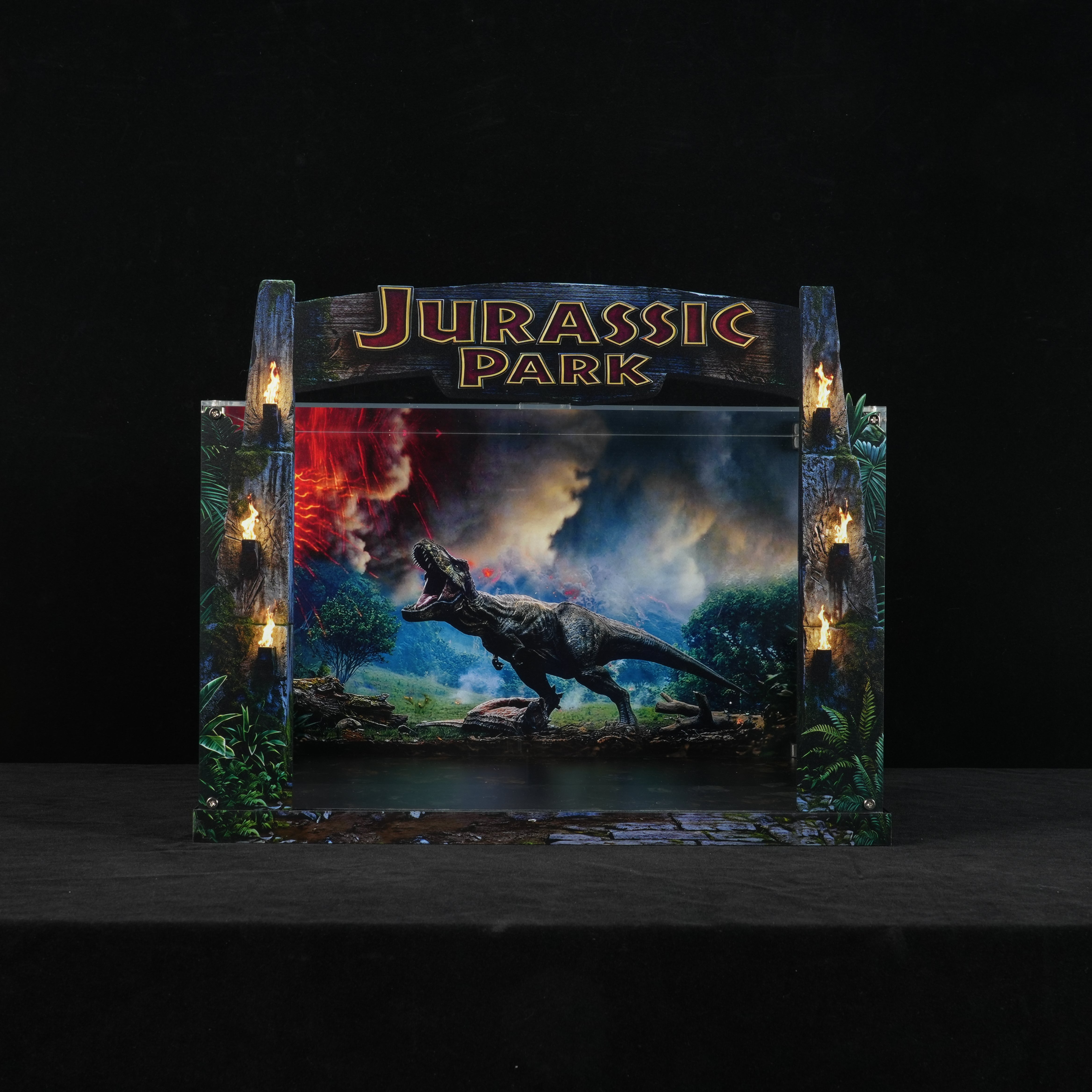 LED Light Acrylic Display Case for LEGO® Jurassic World™ 77984 Jurassic Park Jeep® Wrangler (LEGO® Set NOT Include)