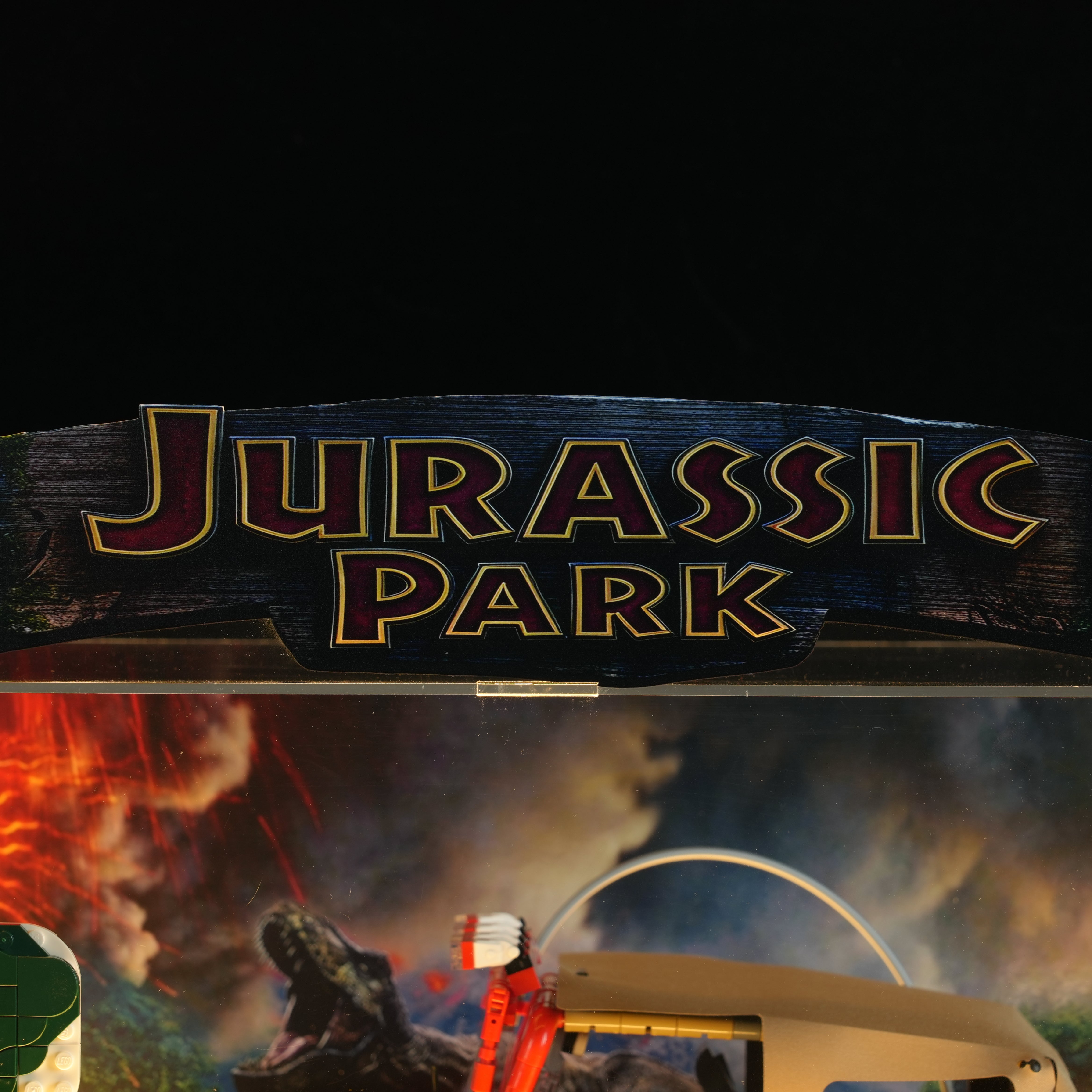 LED Light Acrylic Display Case for LEGO® Jurassic World™ 77984 Jurassic Park Jeep® Wrangler (LEGO® Set NOT Include)