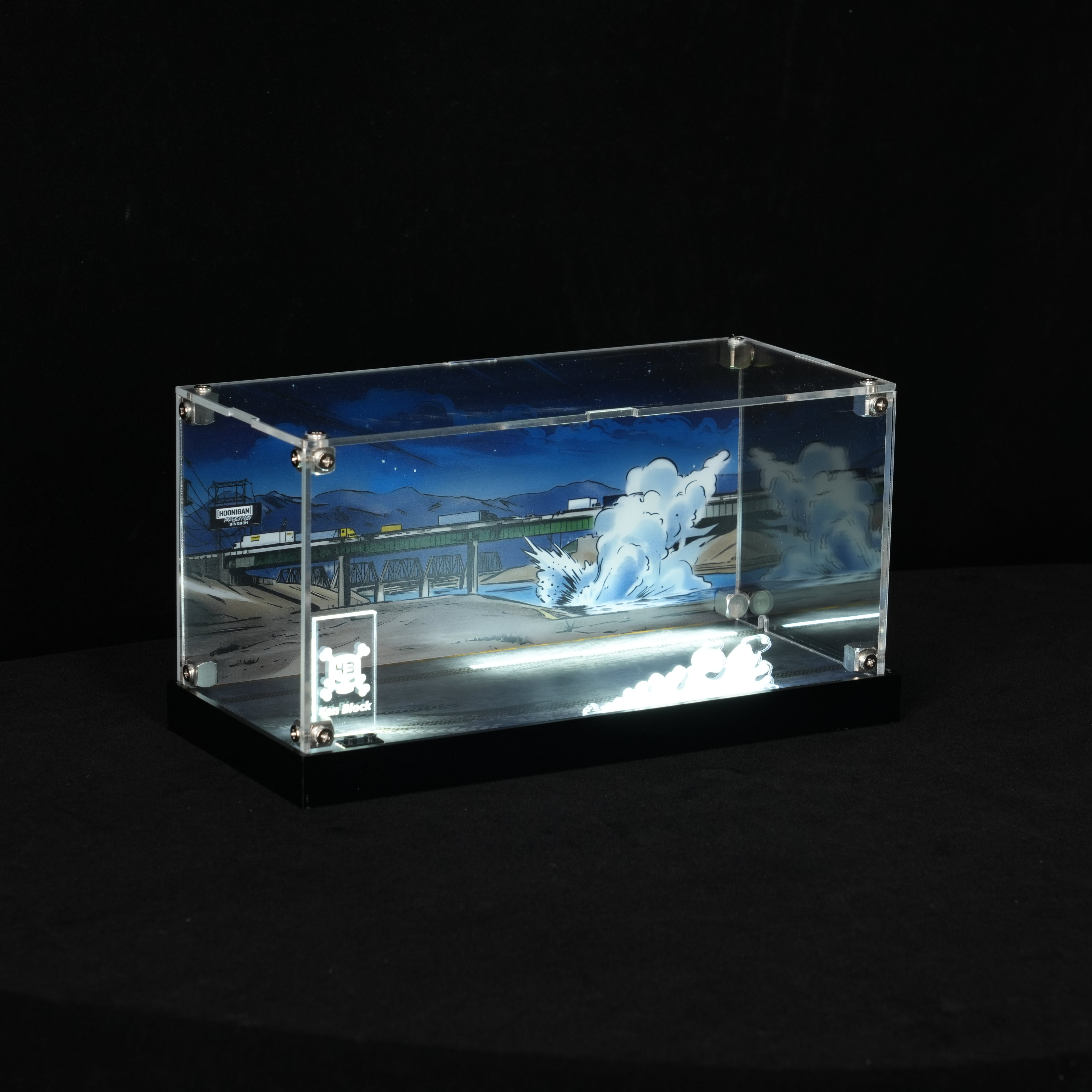LED Light Acrylic Display Case for LEGO® Speed Champions 77262 Ken Block's '65 Ford Mustang Hoonicorn V1 (LEGO® Set NOT Include)
