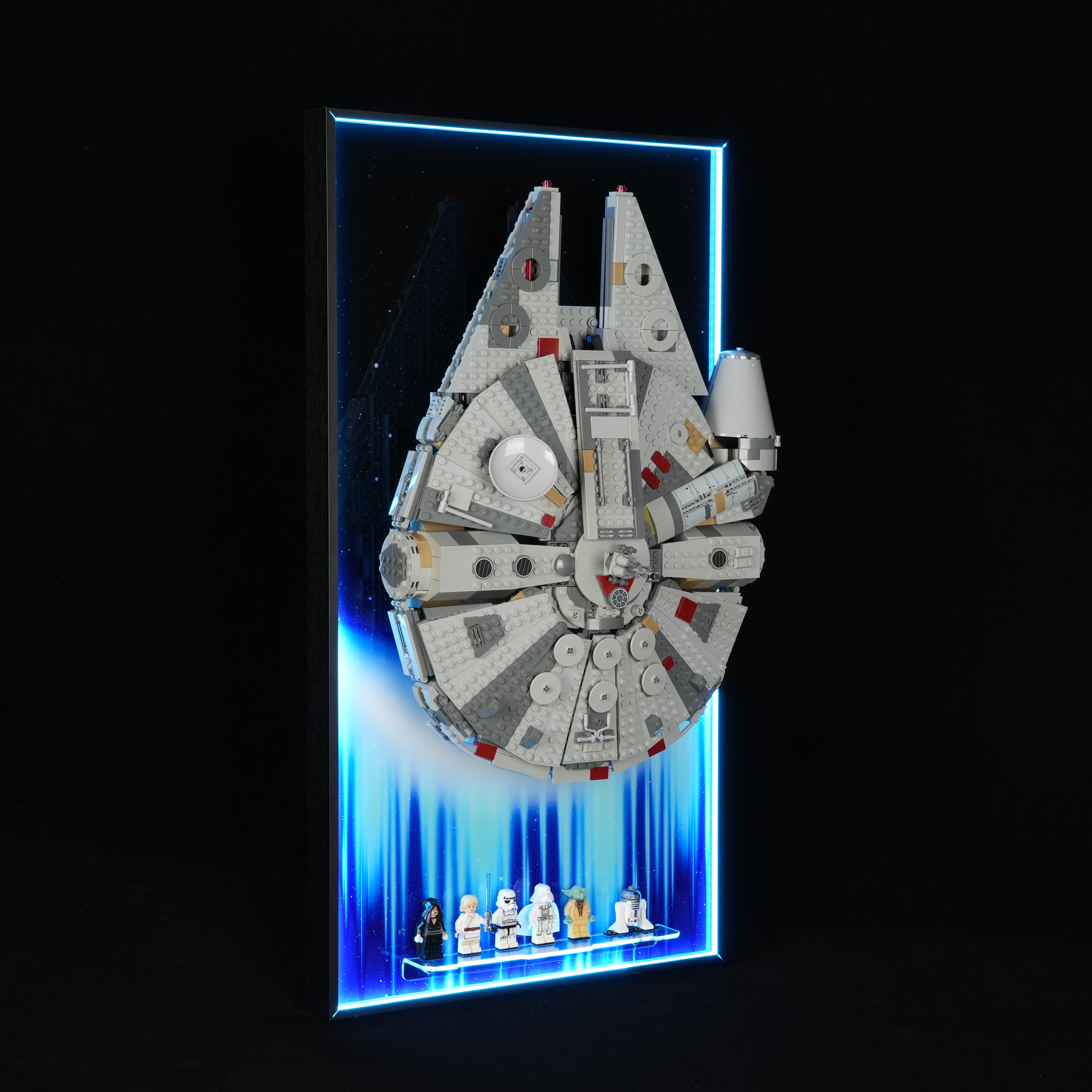 Support mural pour présentoir LEGO® 75257/75389 Star Wars Faucon Millenium/Faucon Noir (1353 pièces) (Ensemble LEGO non inclus)